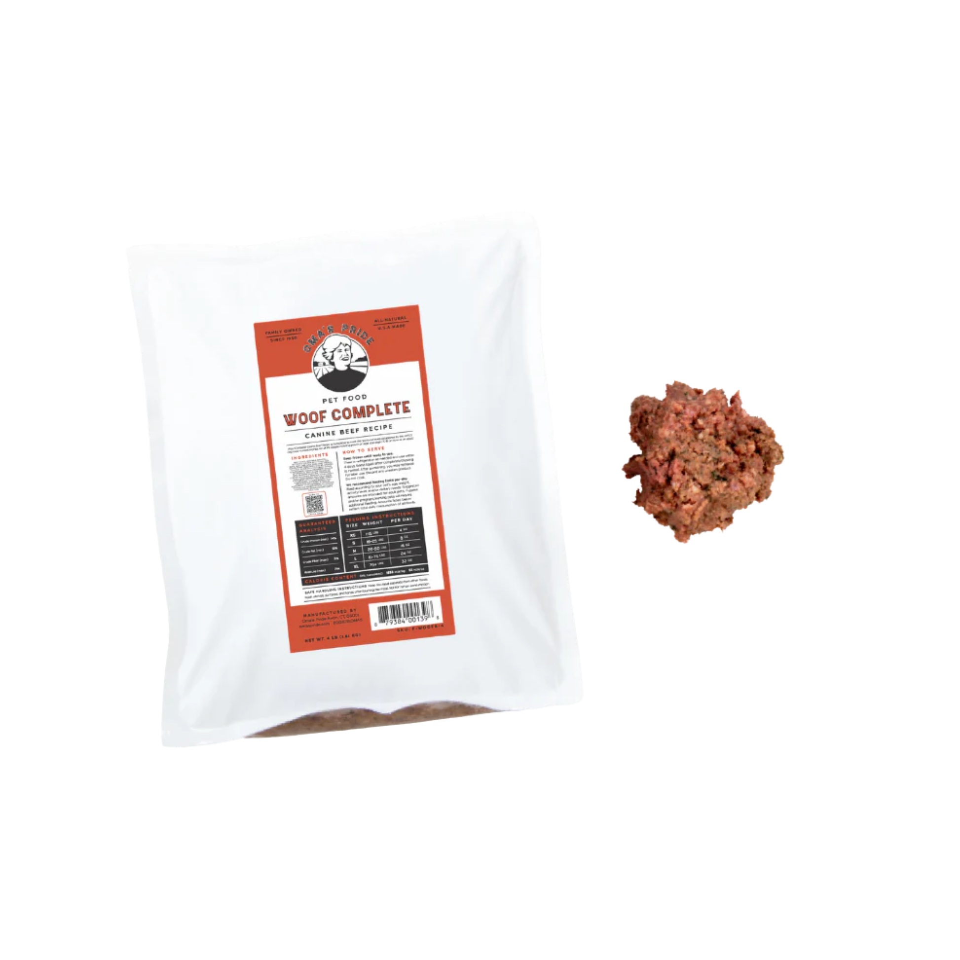 Oma's Pride Woof Complete Raw Beef Recipe for Dogs