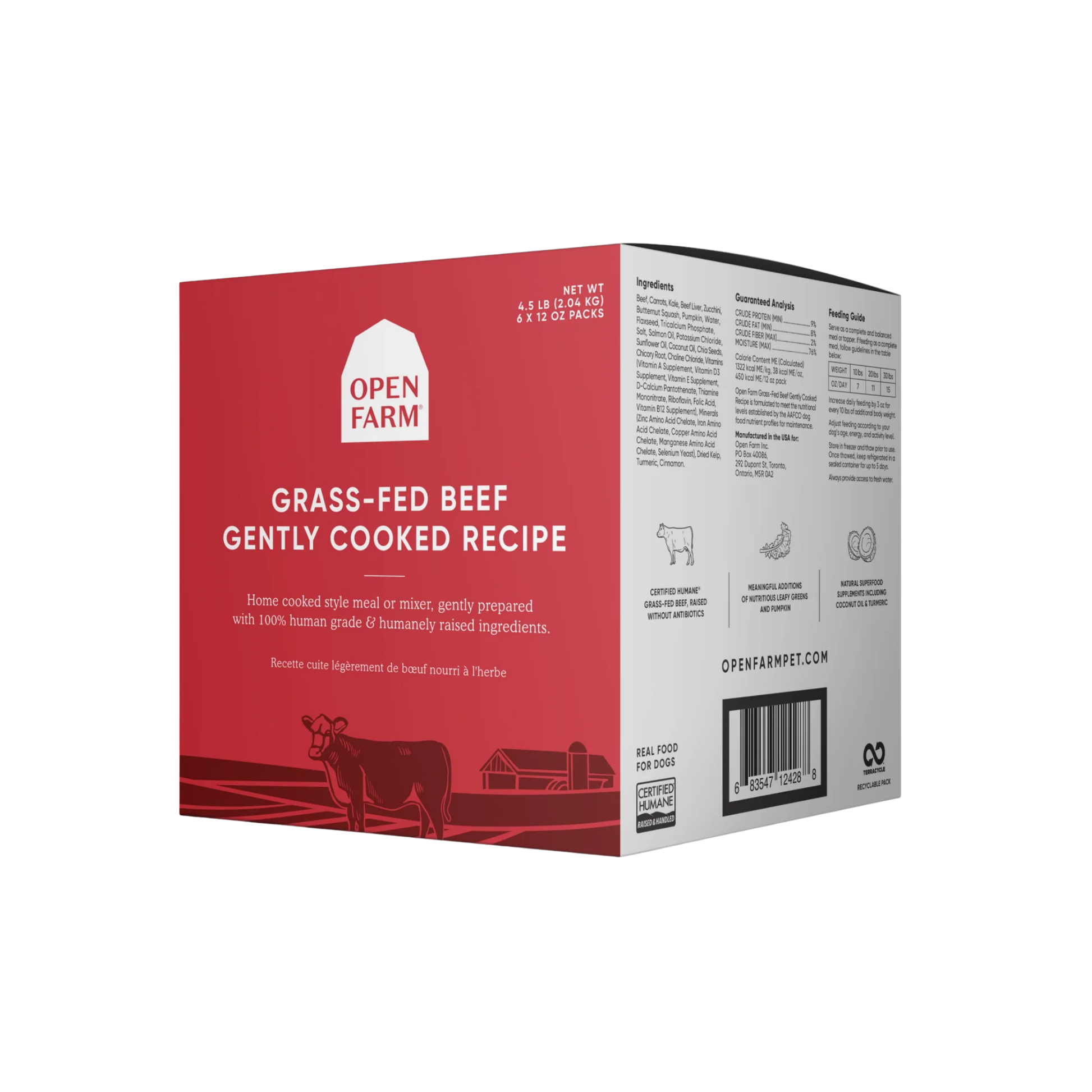 Open Farm Grass-Fed Beef Grain-Free Freshly Crafted Dog Food Bulk Box