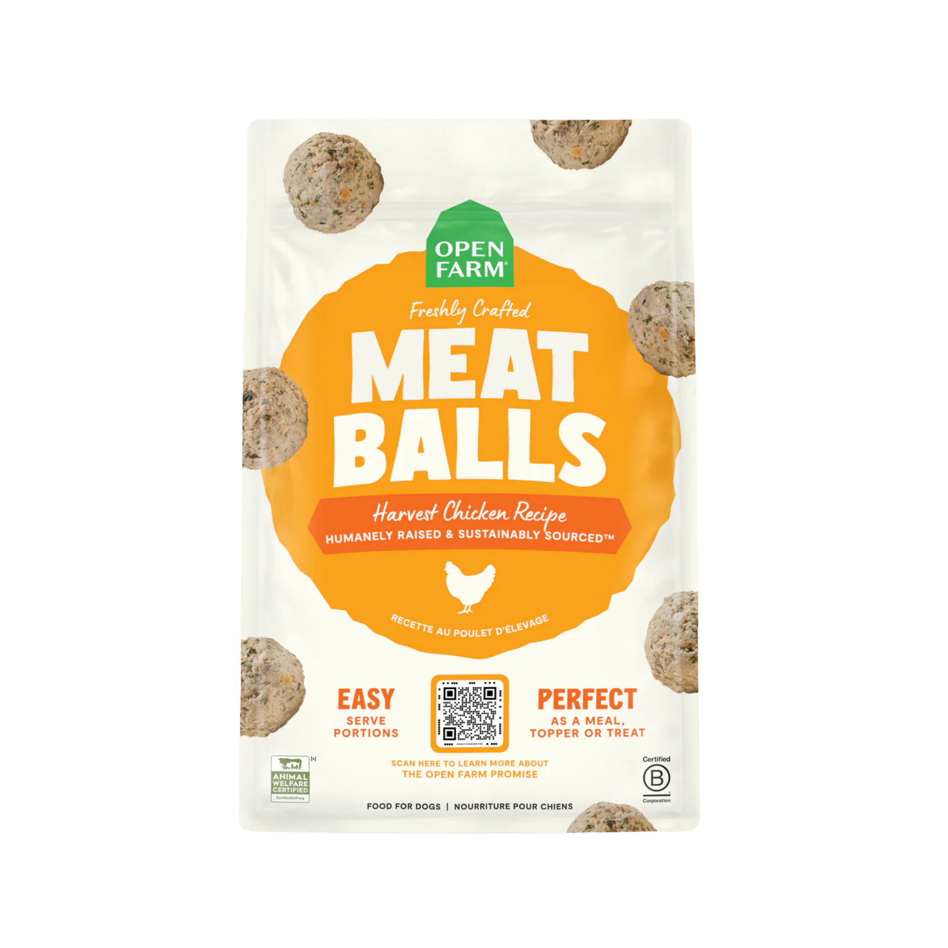 Open Farm Harvest Chicken Freshly Crafted Meatballs for Dogs