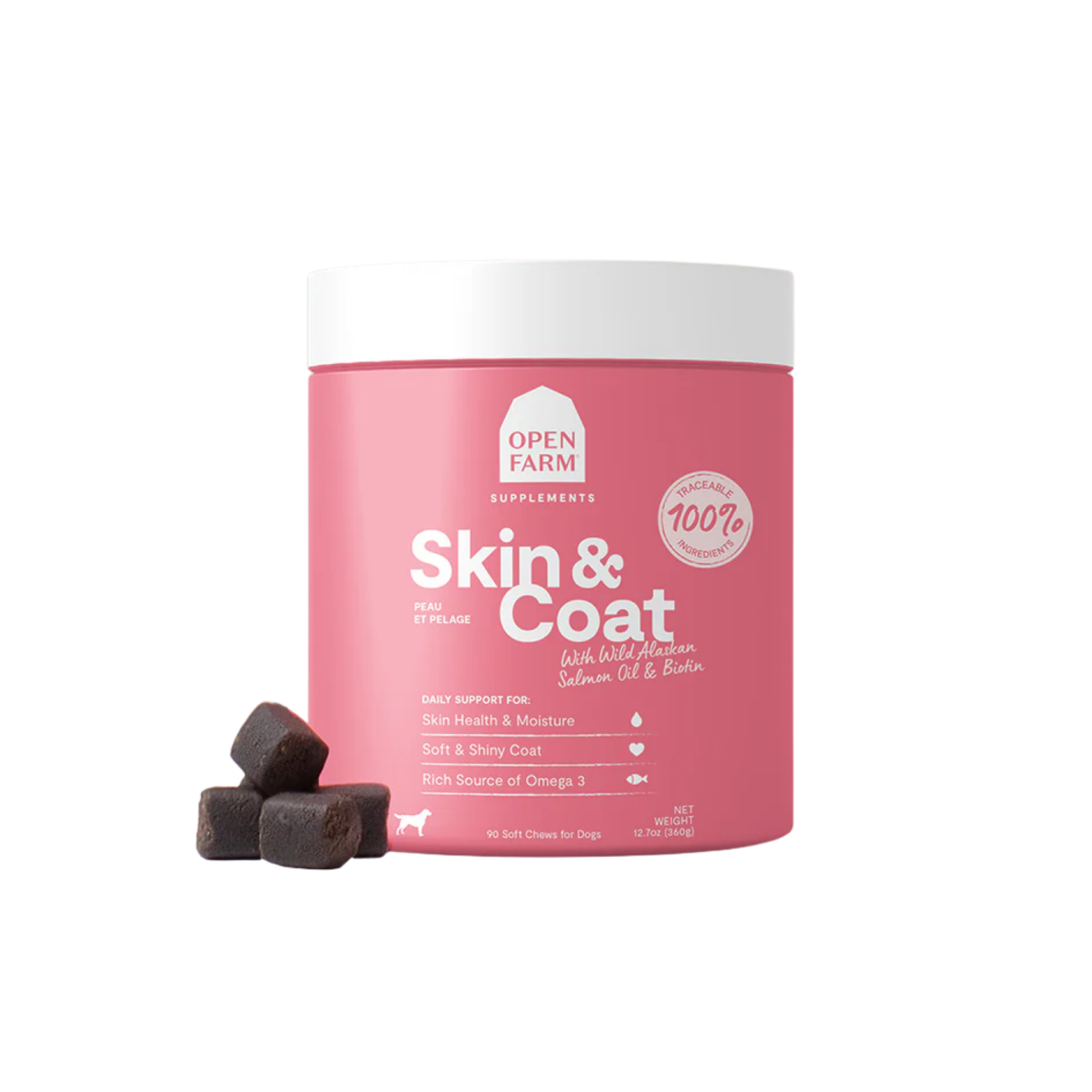 Open Farm Skin & Coat Food Supplement Chews for Dogs