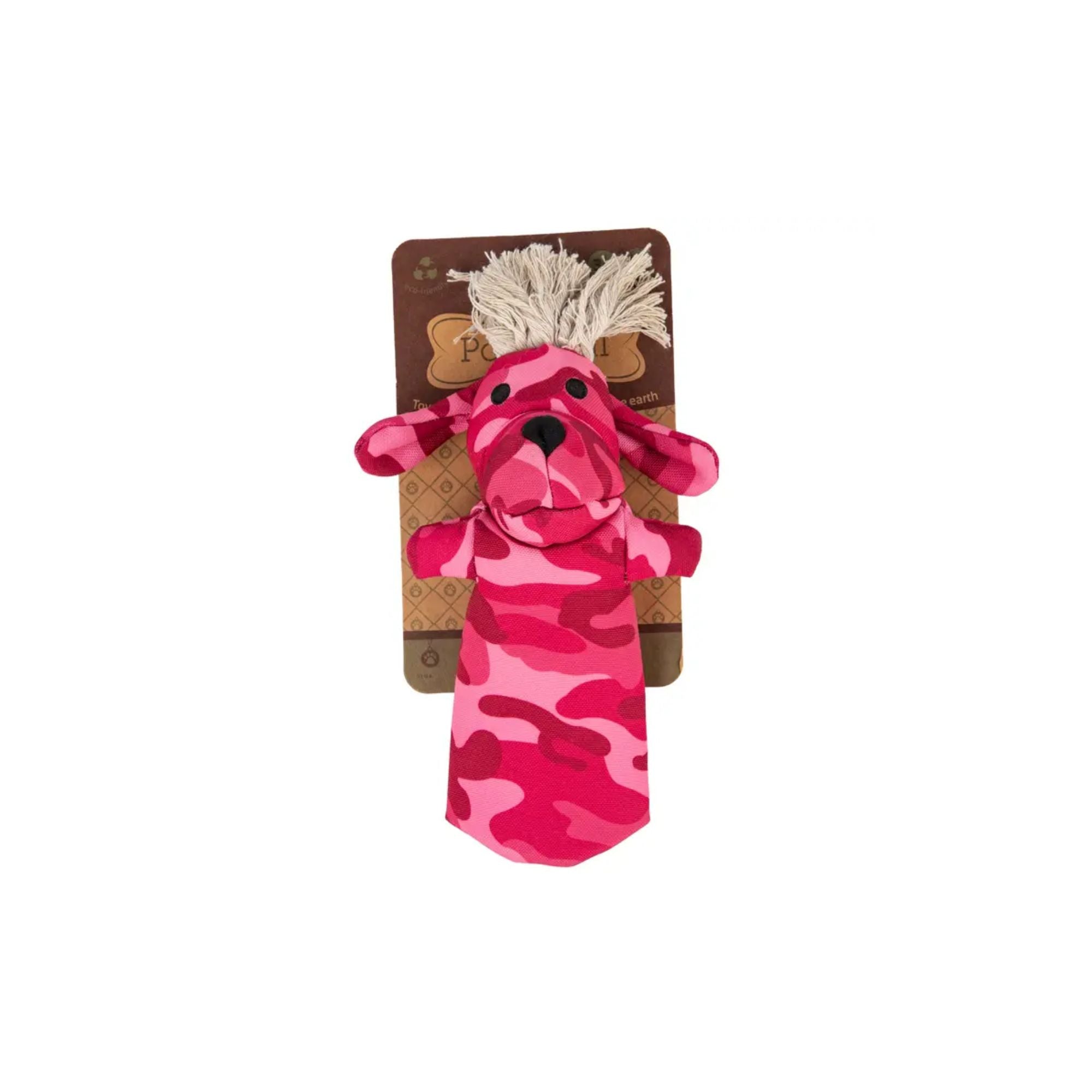 Safe Squeaky Dog and Cat Toy Cotton Canvas Chew -Pinky