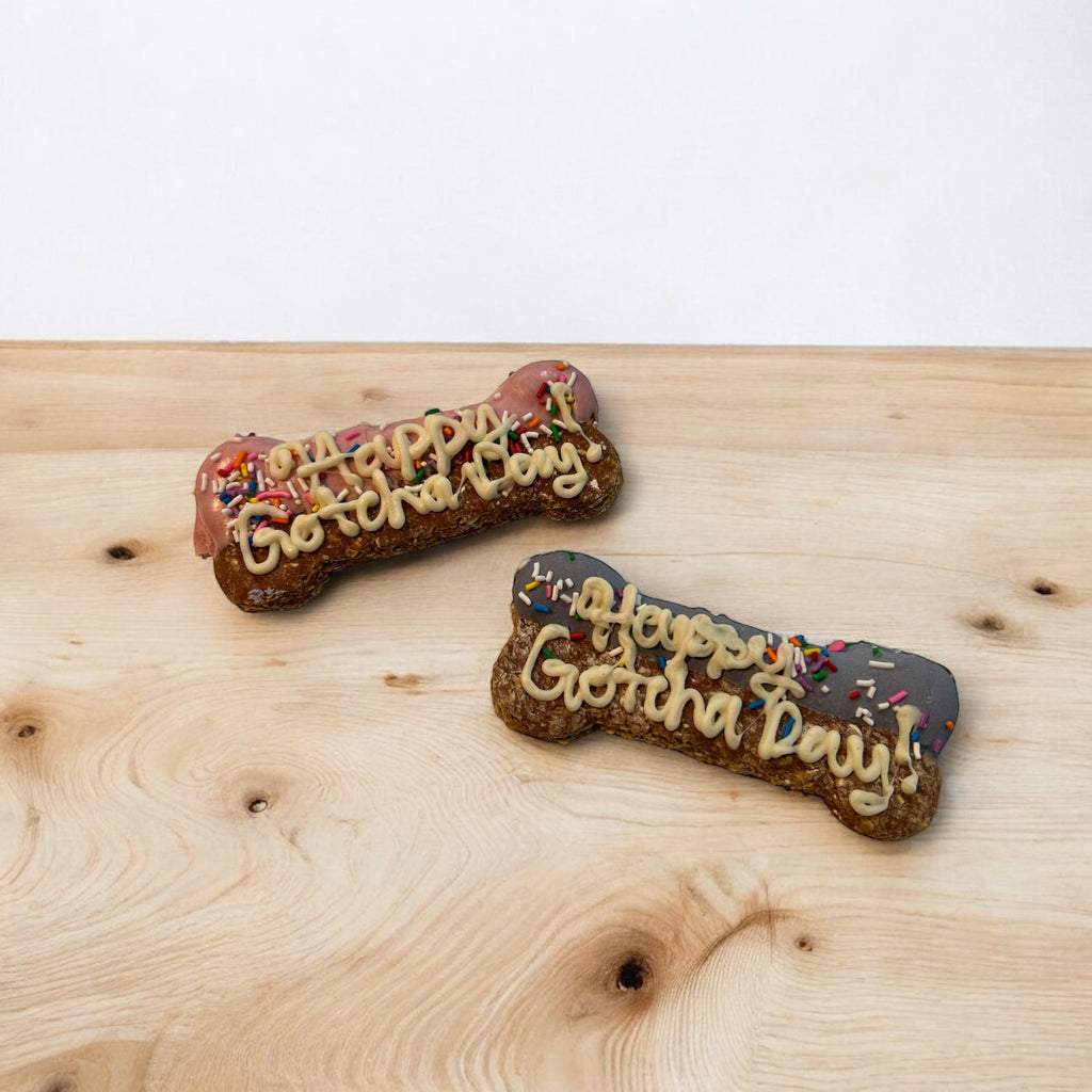 Dog Birthday Happy Barkday OR Happy Gotcha Day SMALL Bone Wheat-Free