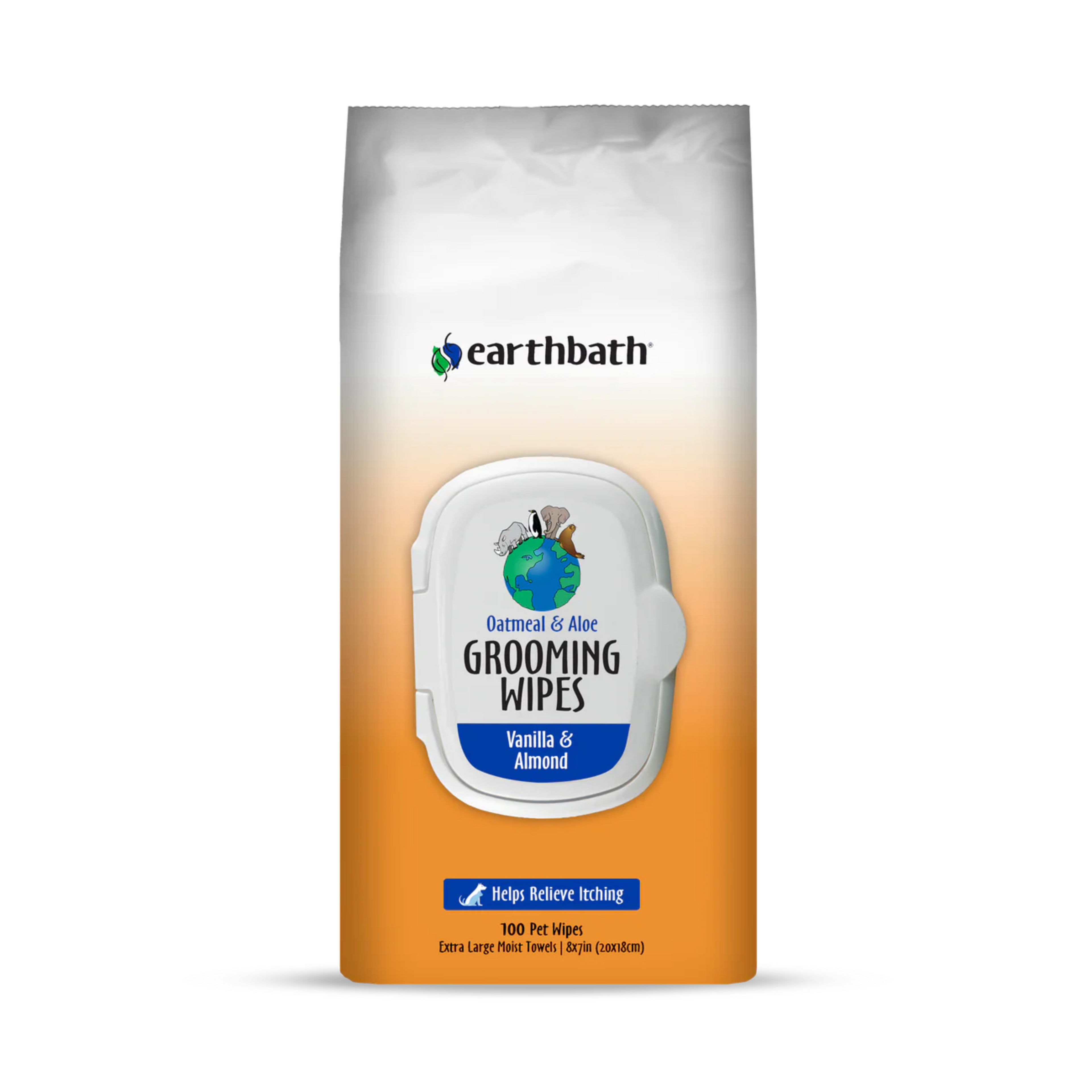 Earthbath Grooming Wipes Oatmeal & Aloe: Vanilla & Almond