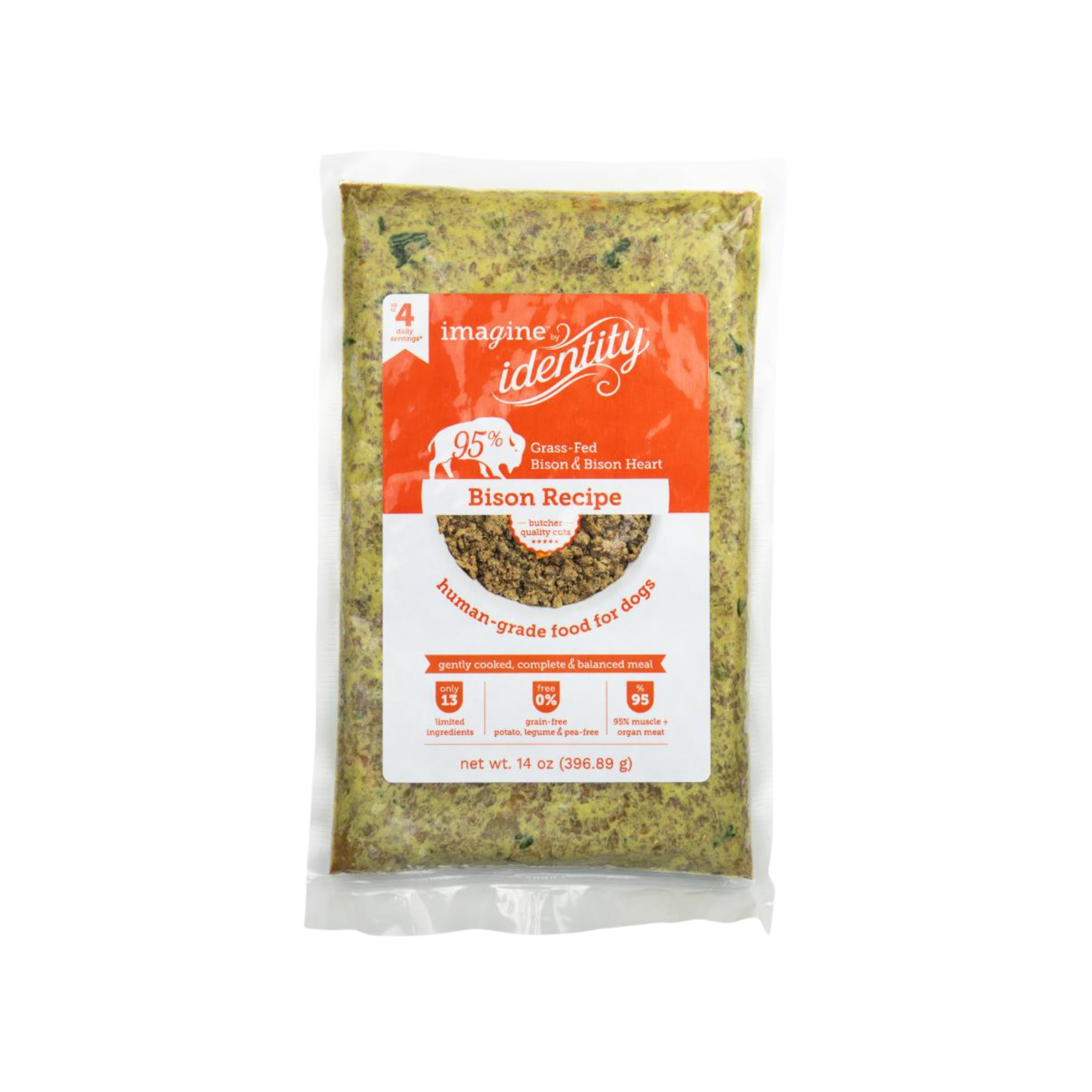 Identity imagine 95% Bison Gently Cooked Dog Food Recipe