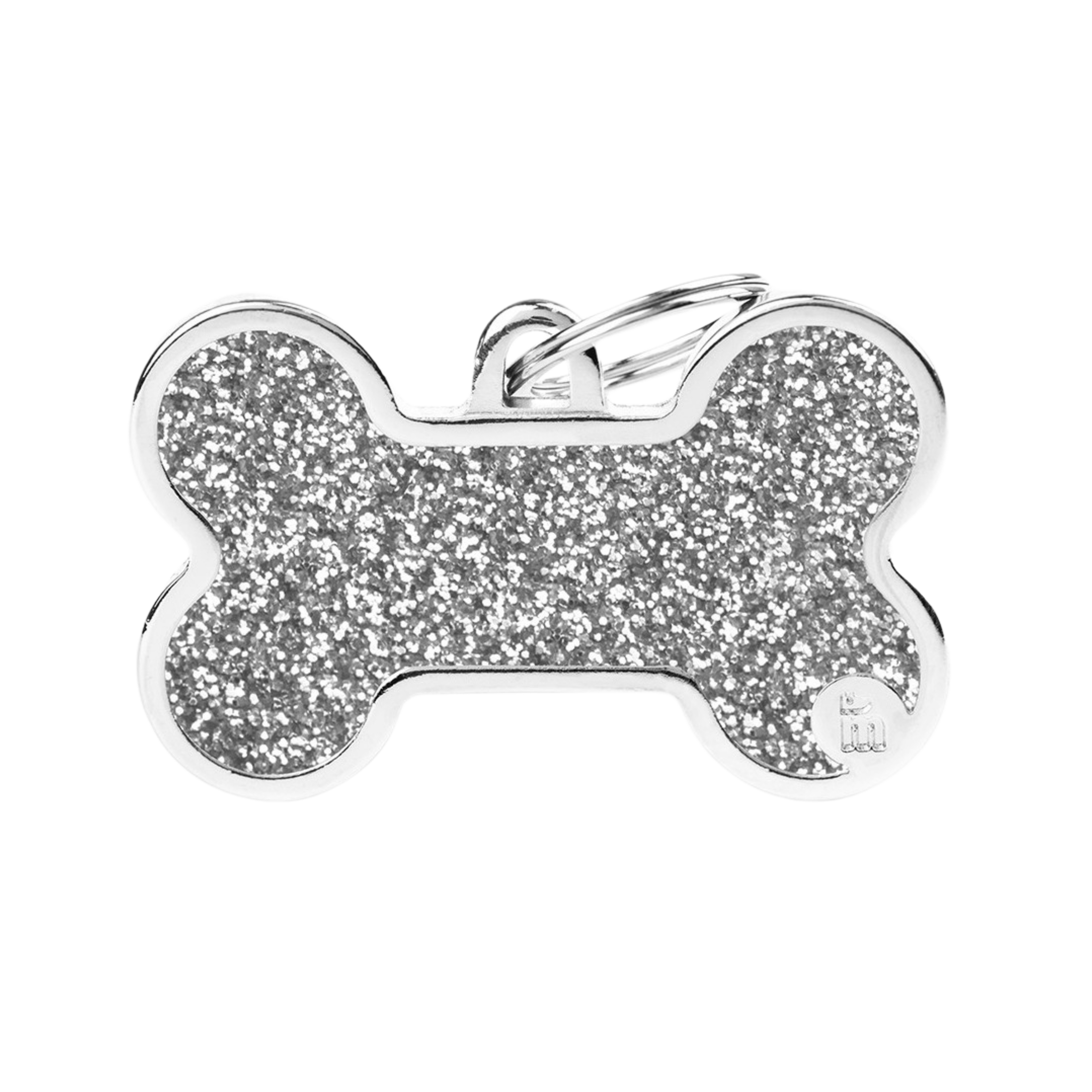 Myfamily Grey Glitter ID Tag