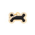 Myfamily Glam Black ID Tag with Gold Rhinestones