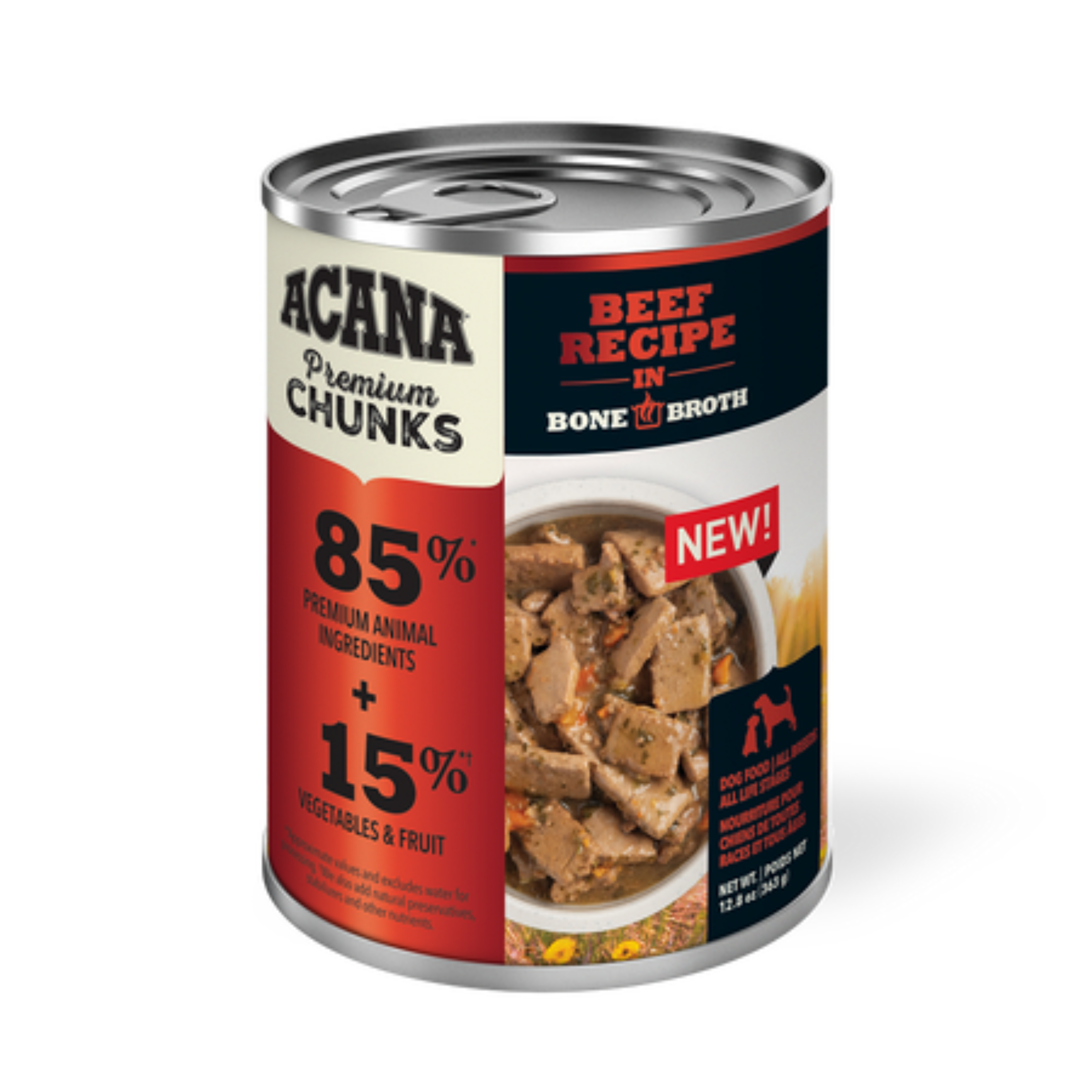 Acana Premium Chunks Beef Recipe in Bone Broth Wet Dog Food