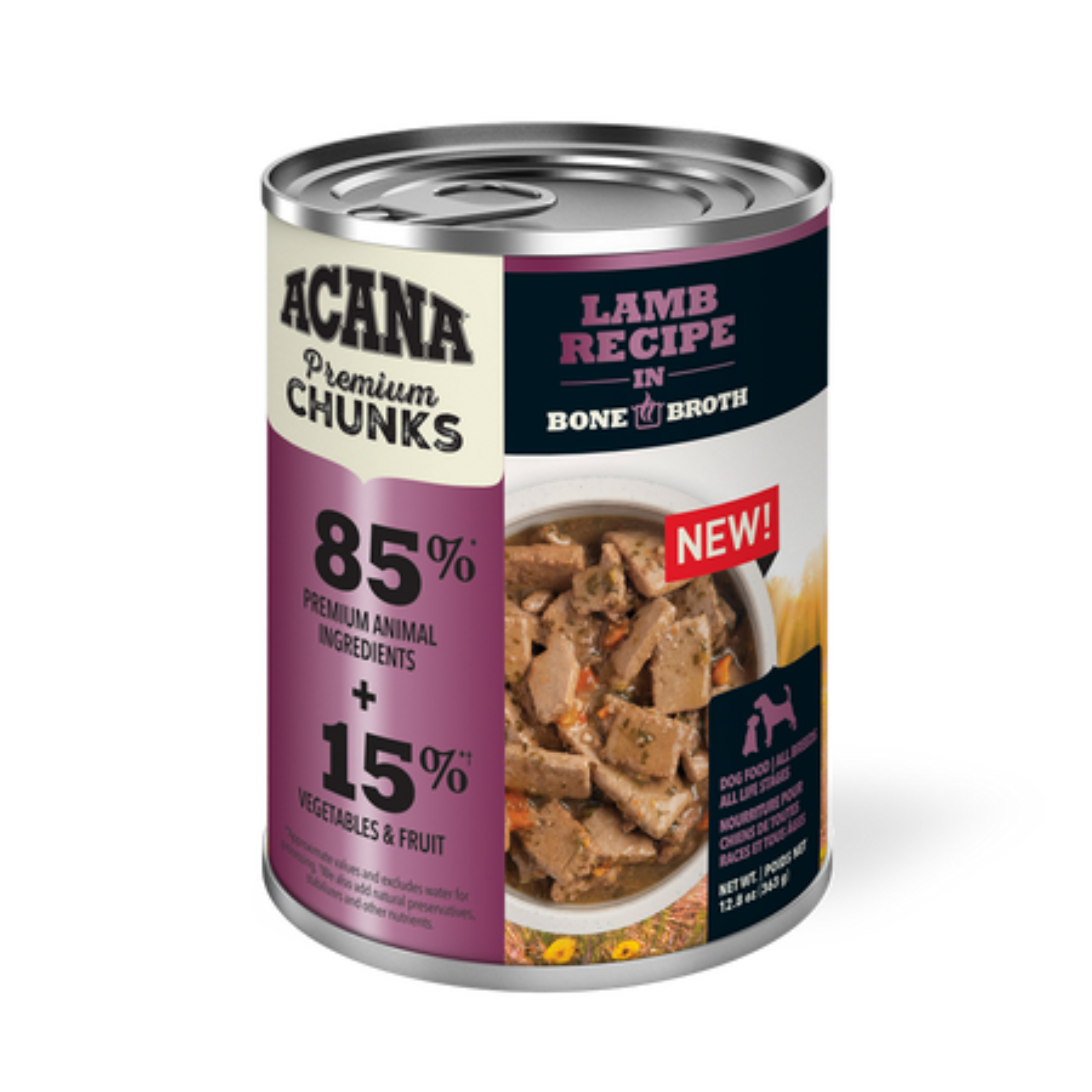 Acana Premium Chunks Lamb Recipe in Bone Broth Wet Dog Food