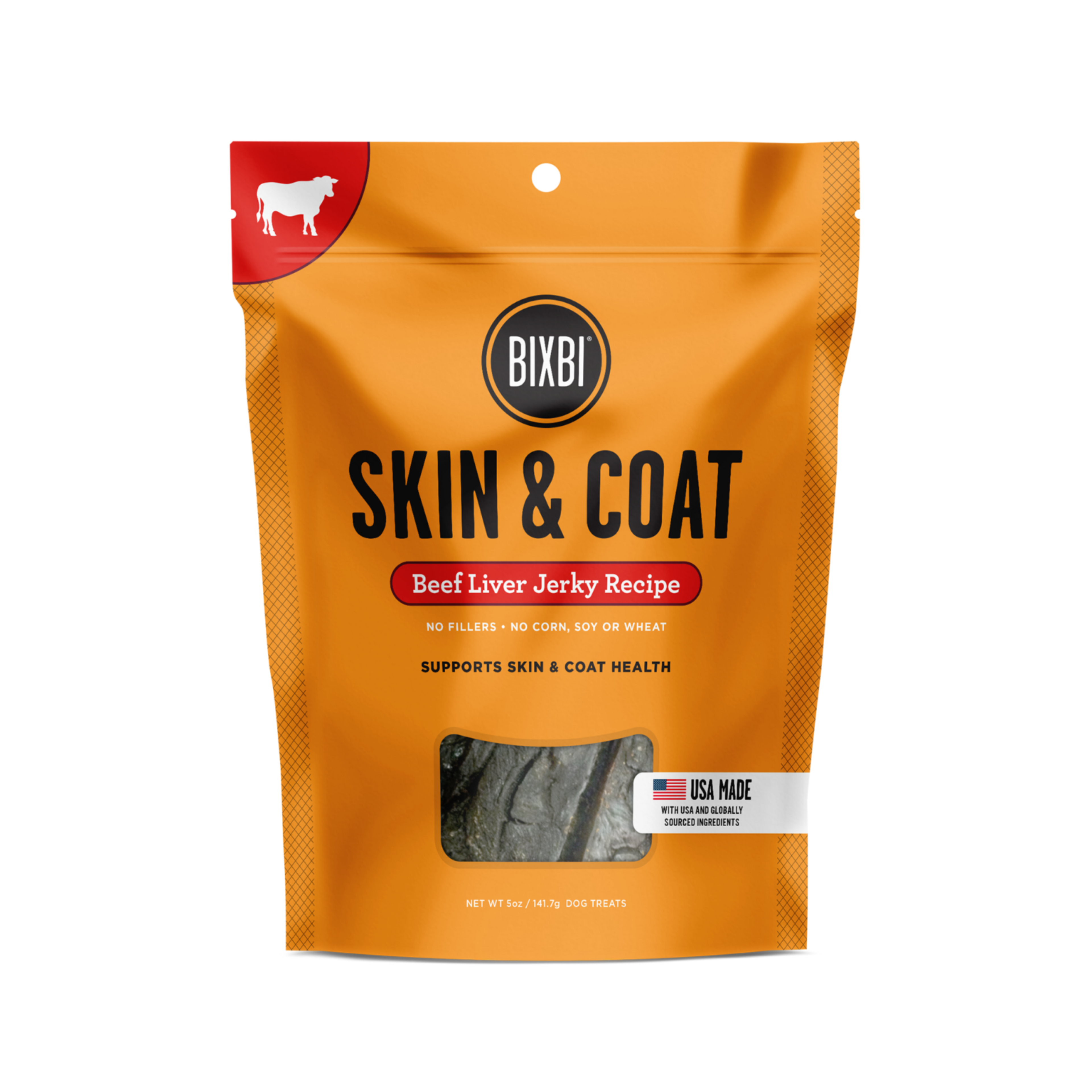 BIXBI Skin & Coat Jerky Treats for Dogs – Salmon Recipe