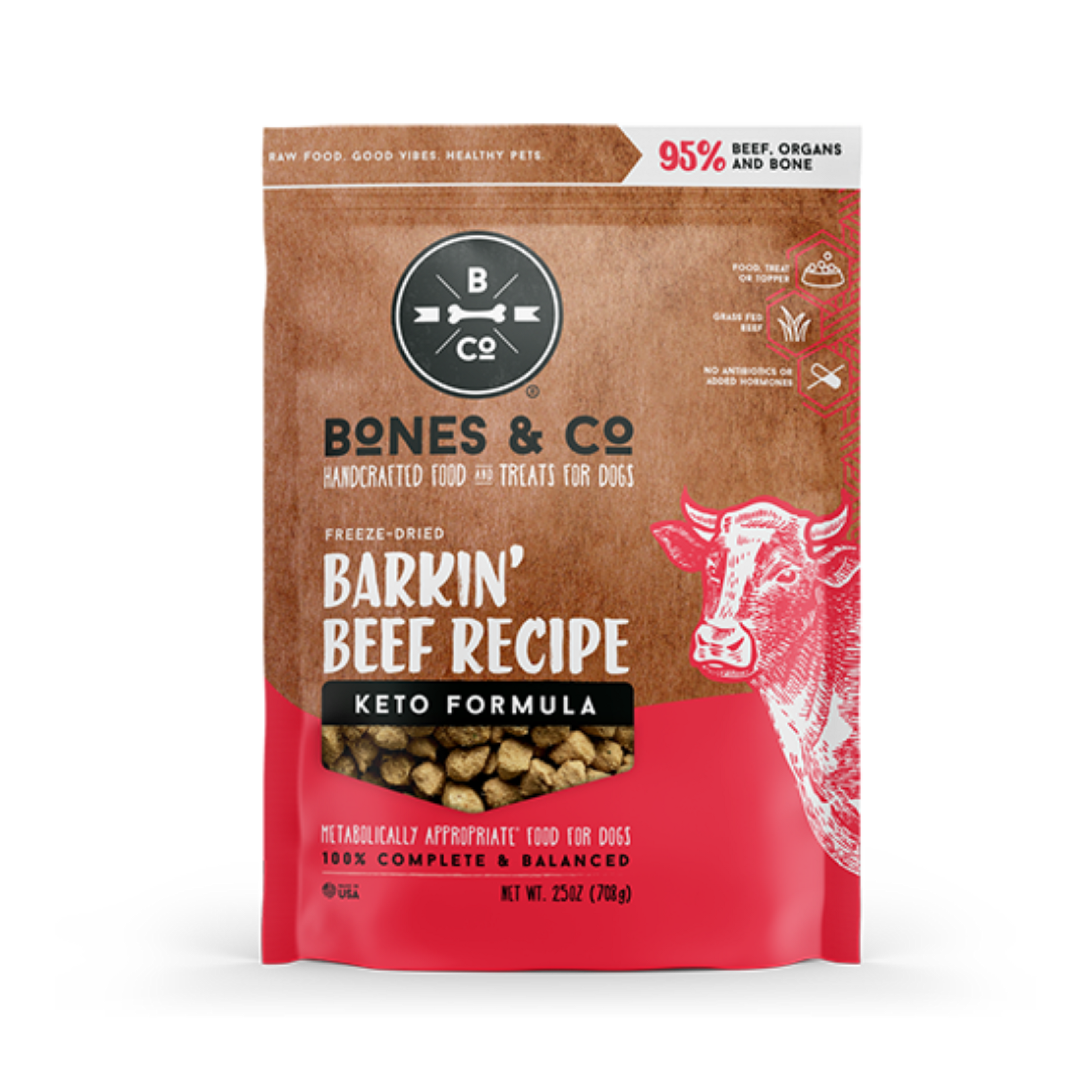 Bones & Co. Barkin' Beef Freeze-Dried Keto Formula for Dogs
