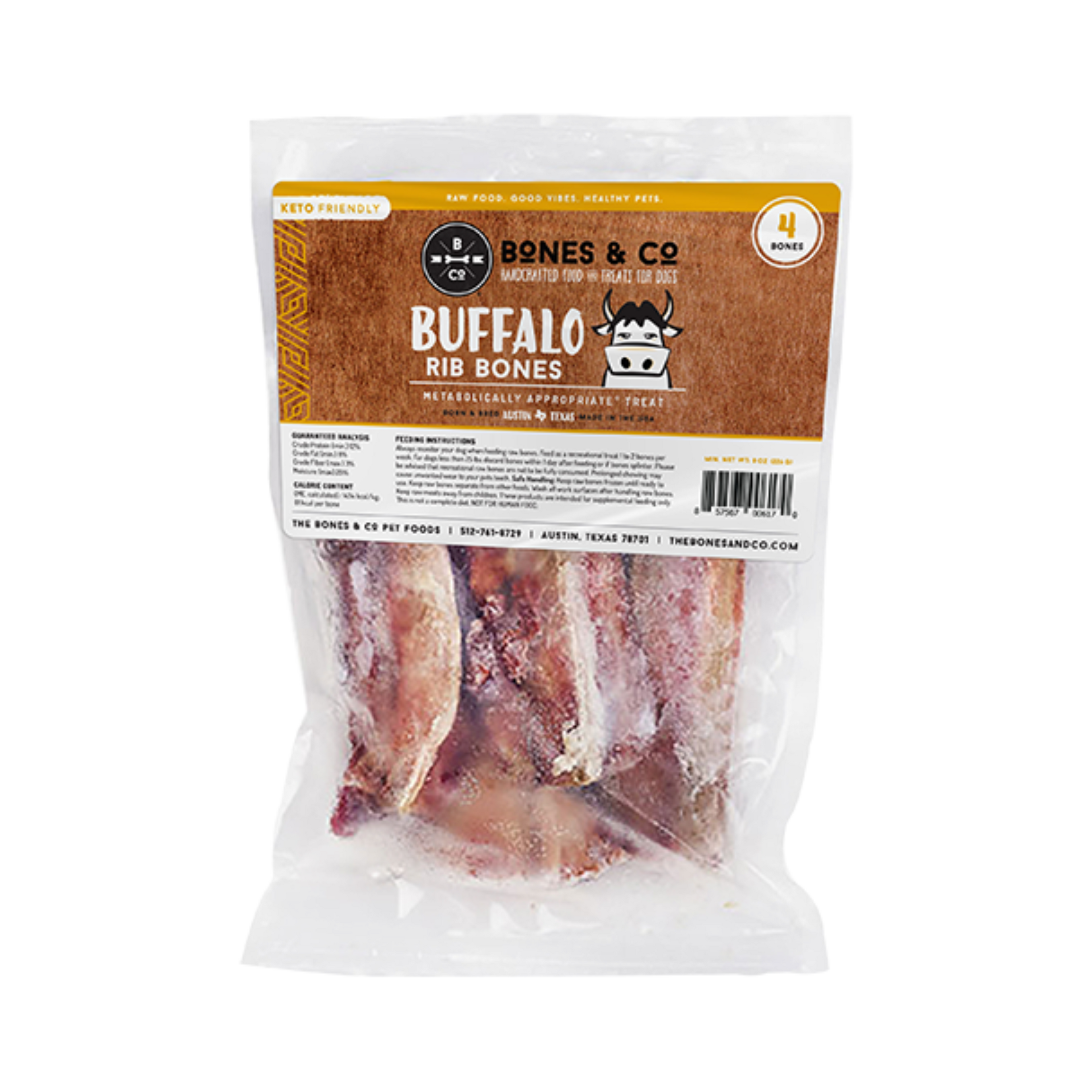 Bones & Co. Frozen Buffalo Rib Bones for Dogs