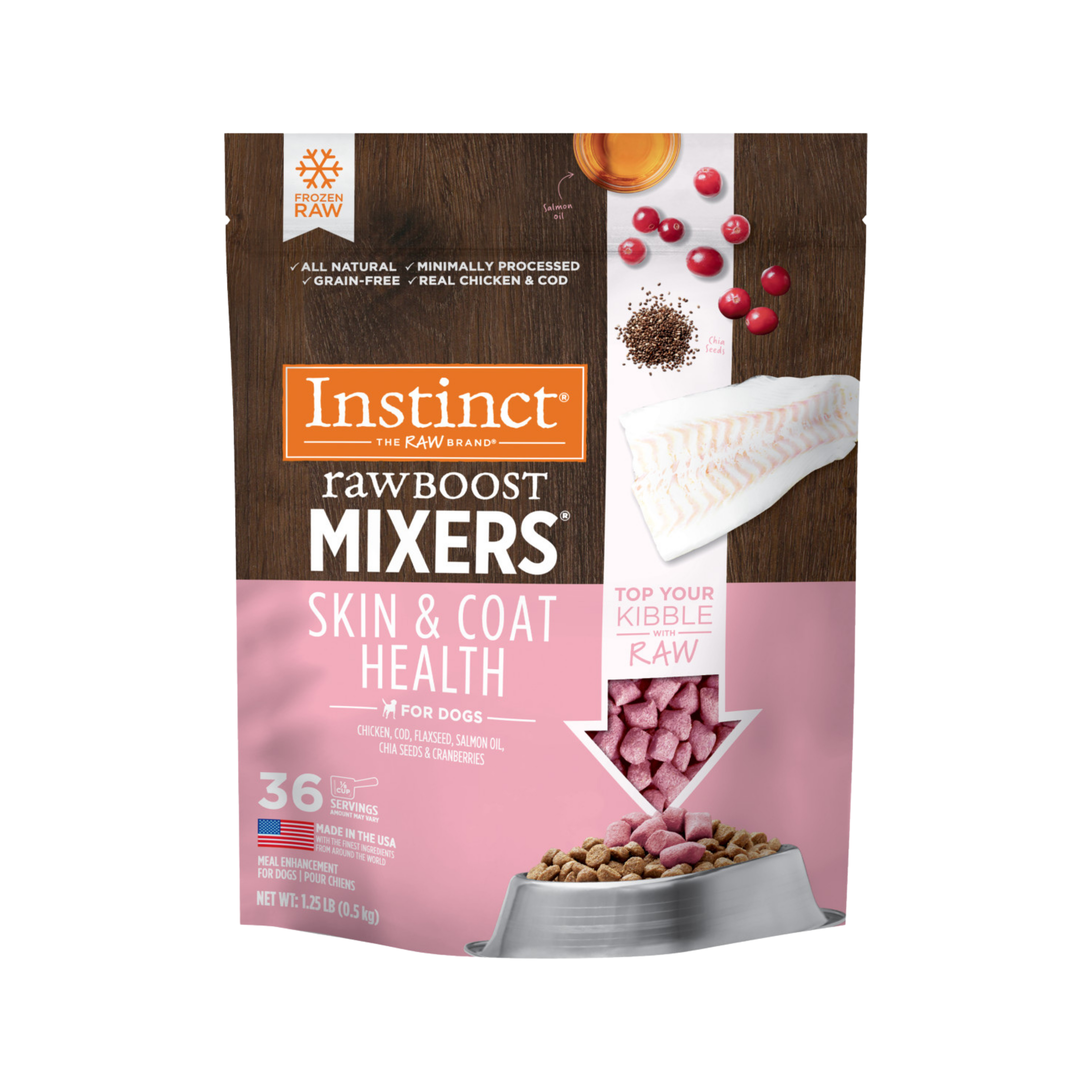 Instinct Raw Boost Frozen Mixers Skin & Coat Health for Dogs