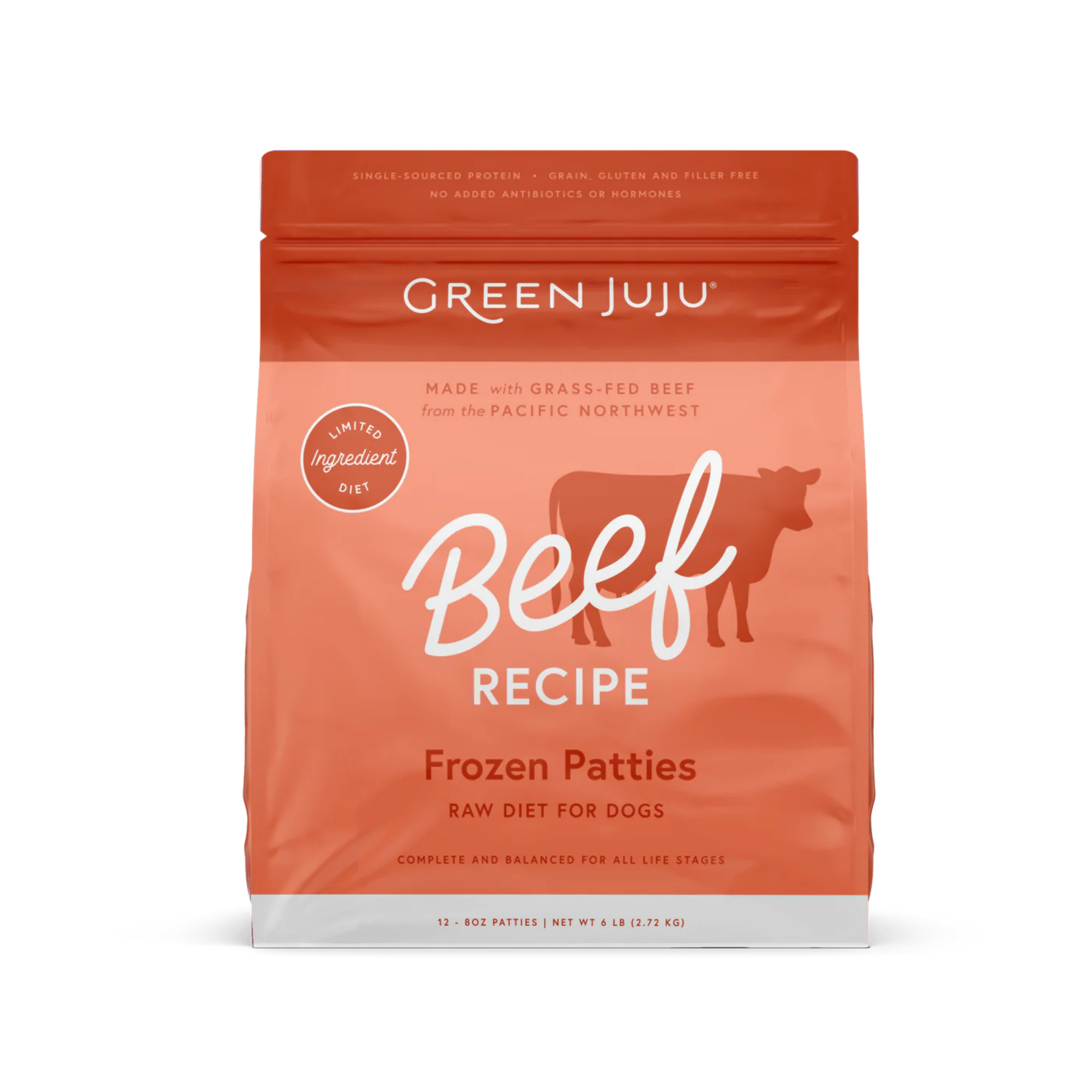 Green Juju Beef Recipe Frozen Patties & Sliders Raw Dog Food
