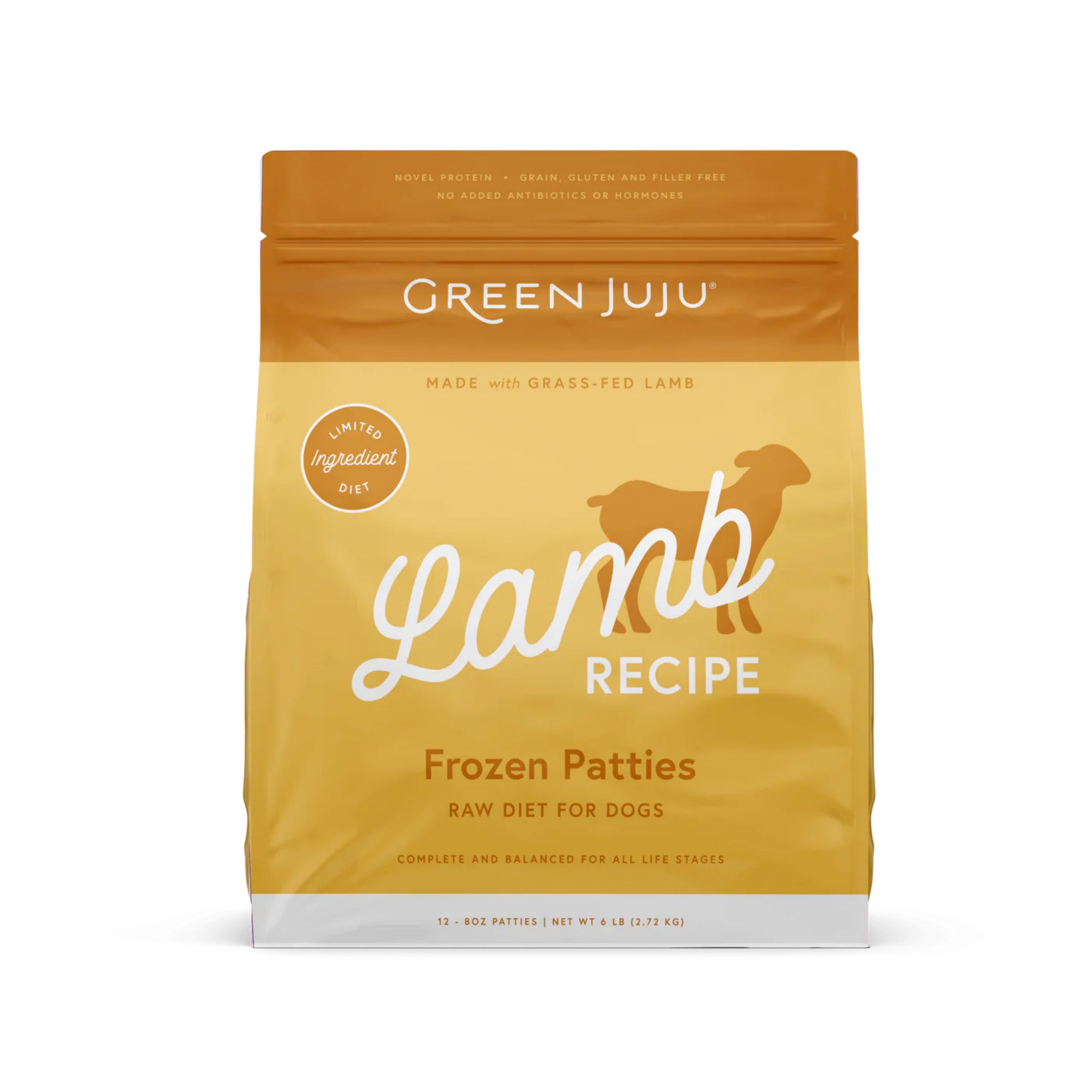 Green Juju Lamb Recipe Frozen Patties & Sliders Raw Dog Food