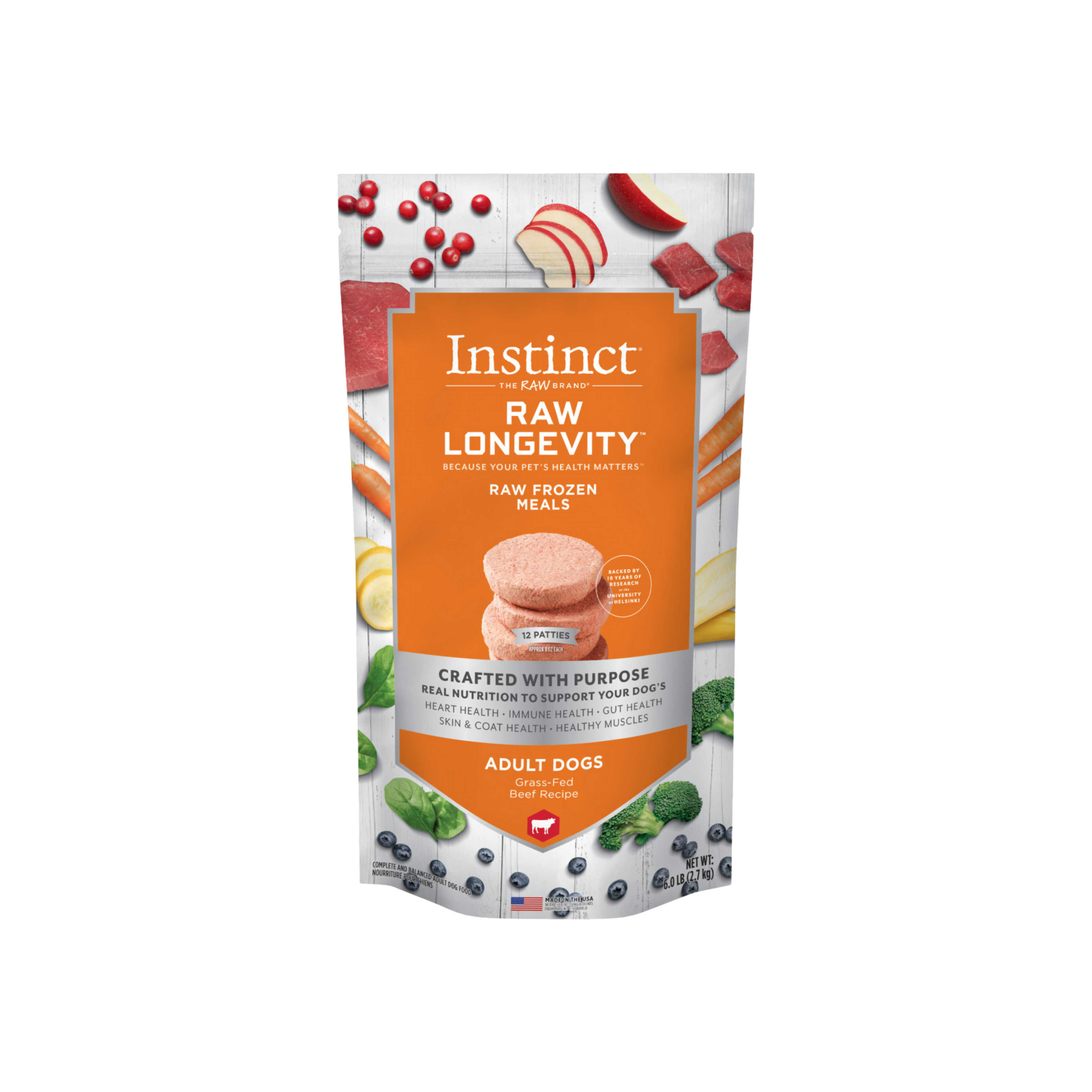 Instinct Raw Longevity Frozen Patties