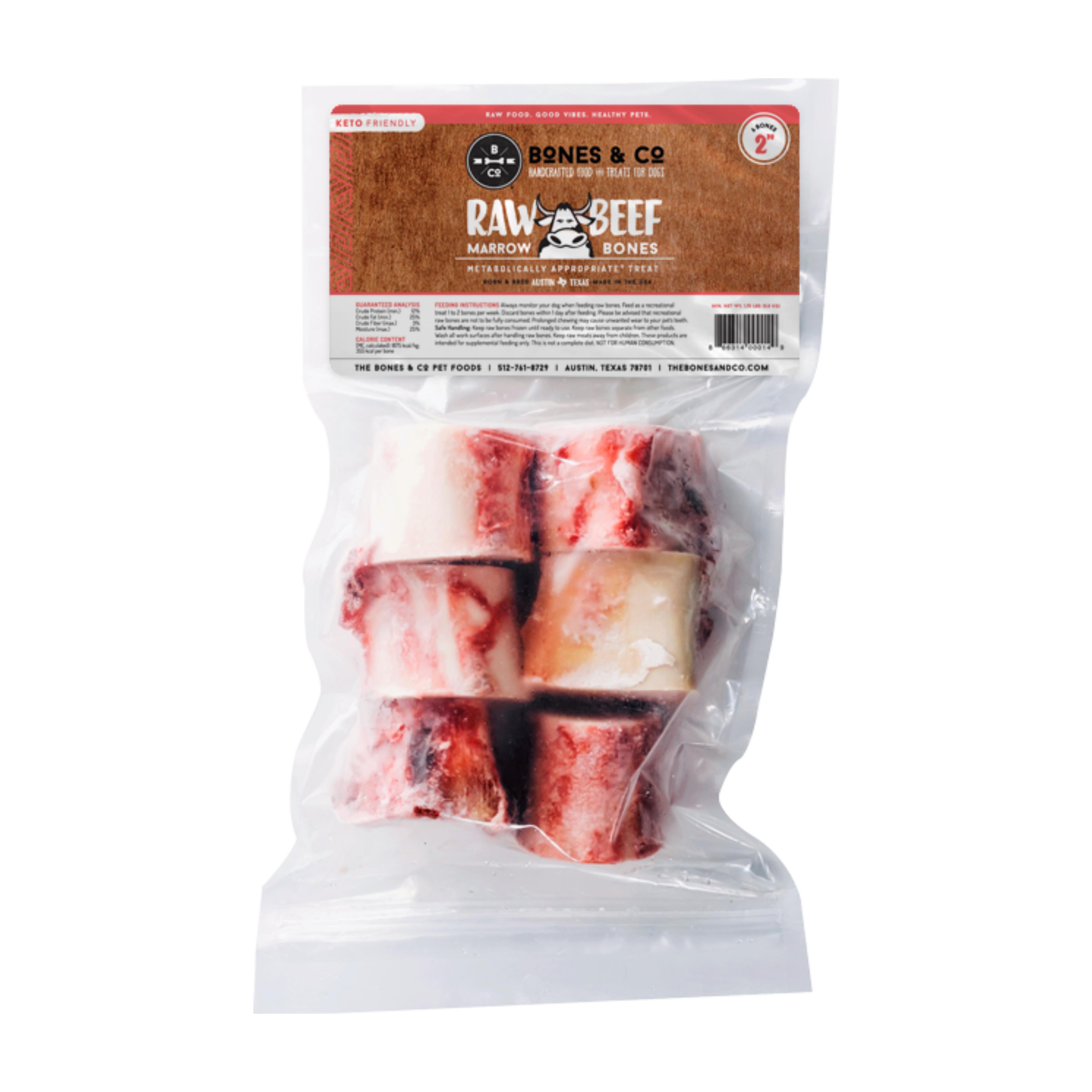 Bones & Co. Frozen Raw Beef Marrow Bones for Dogs