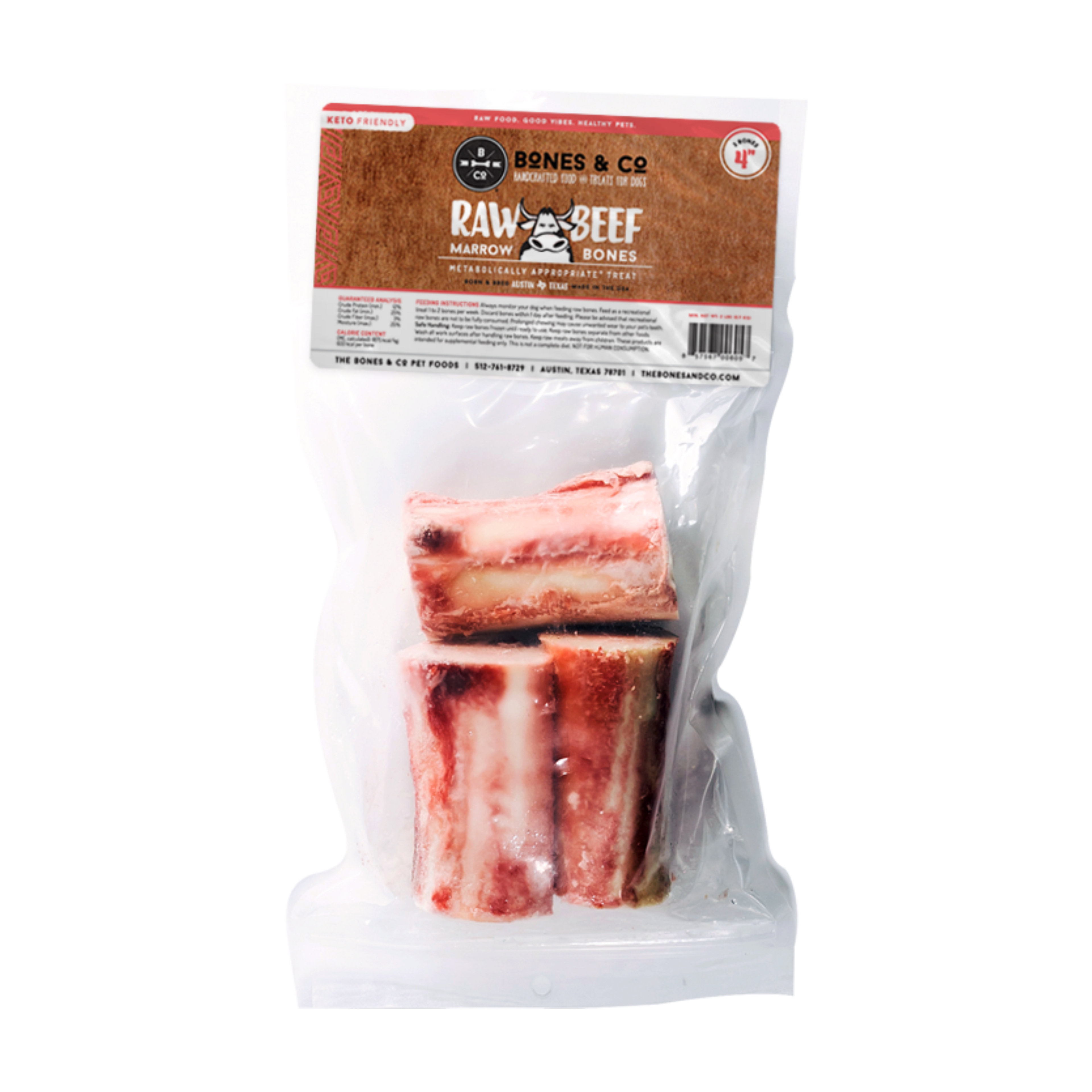 Bones & Co. Frozen Raw Beef Marrow Bones for Dogs
