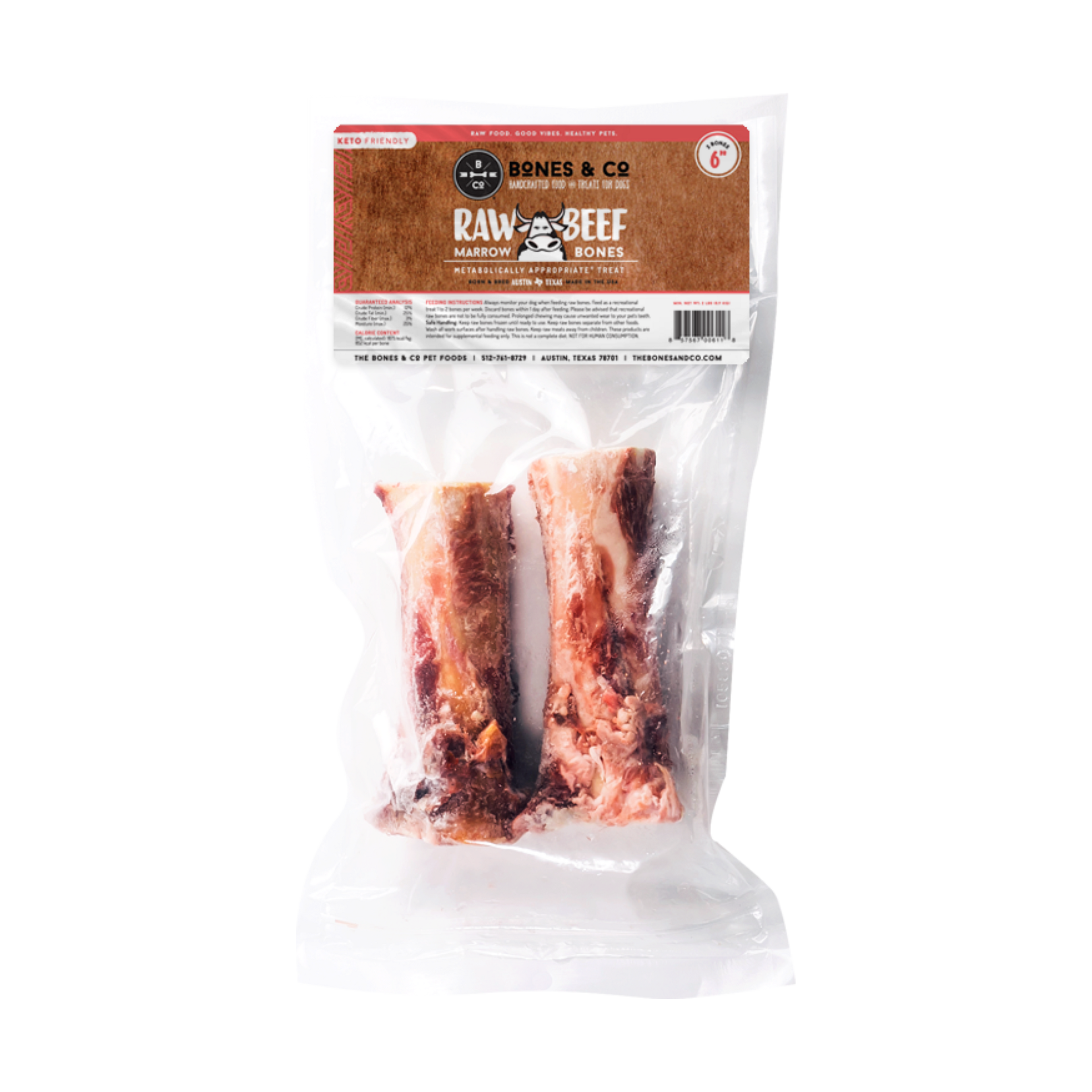 Bones & Co. Frozen Raw Beef Marrow Bones for Dogs