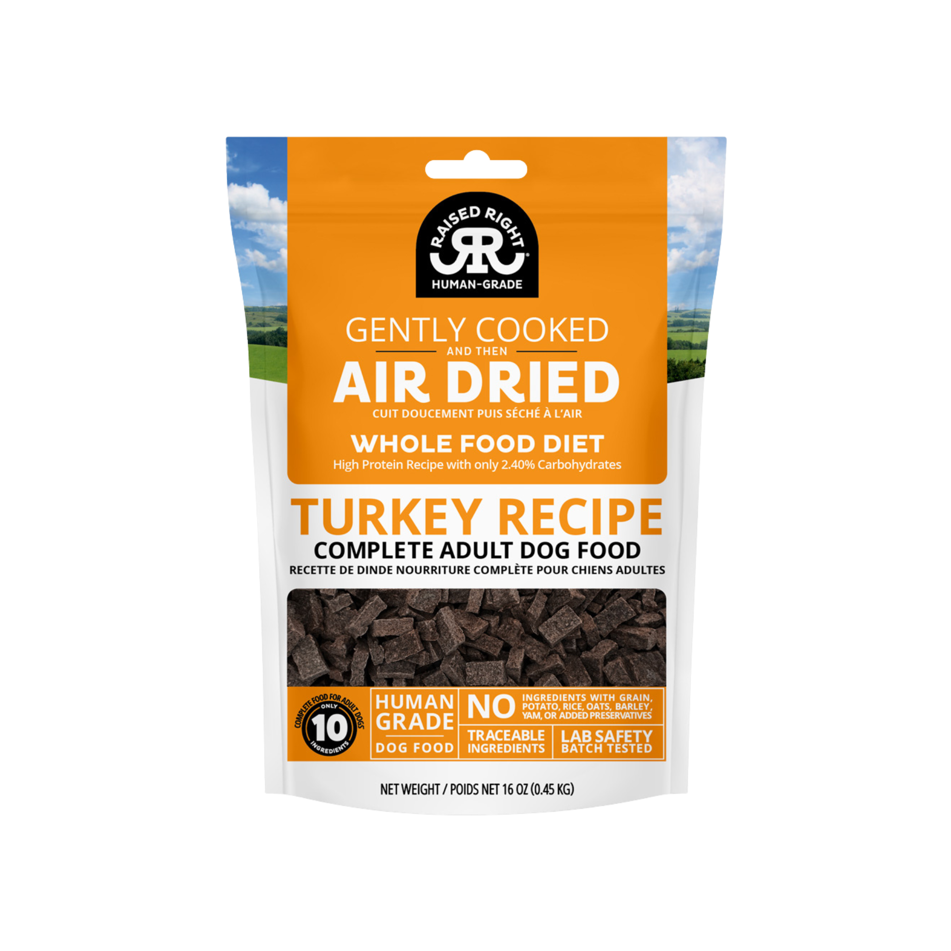 Raised Right Gently Cooked and Then Air Dried Turkey Recipe for Adult Dogs