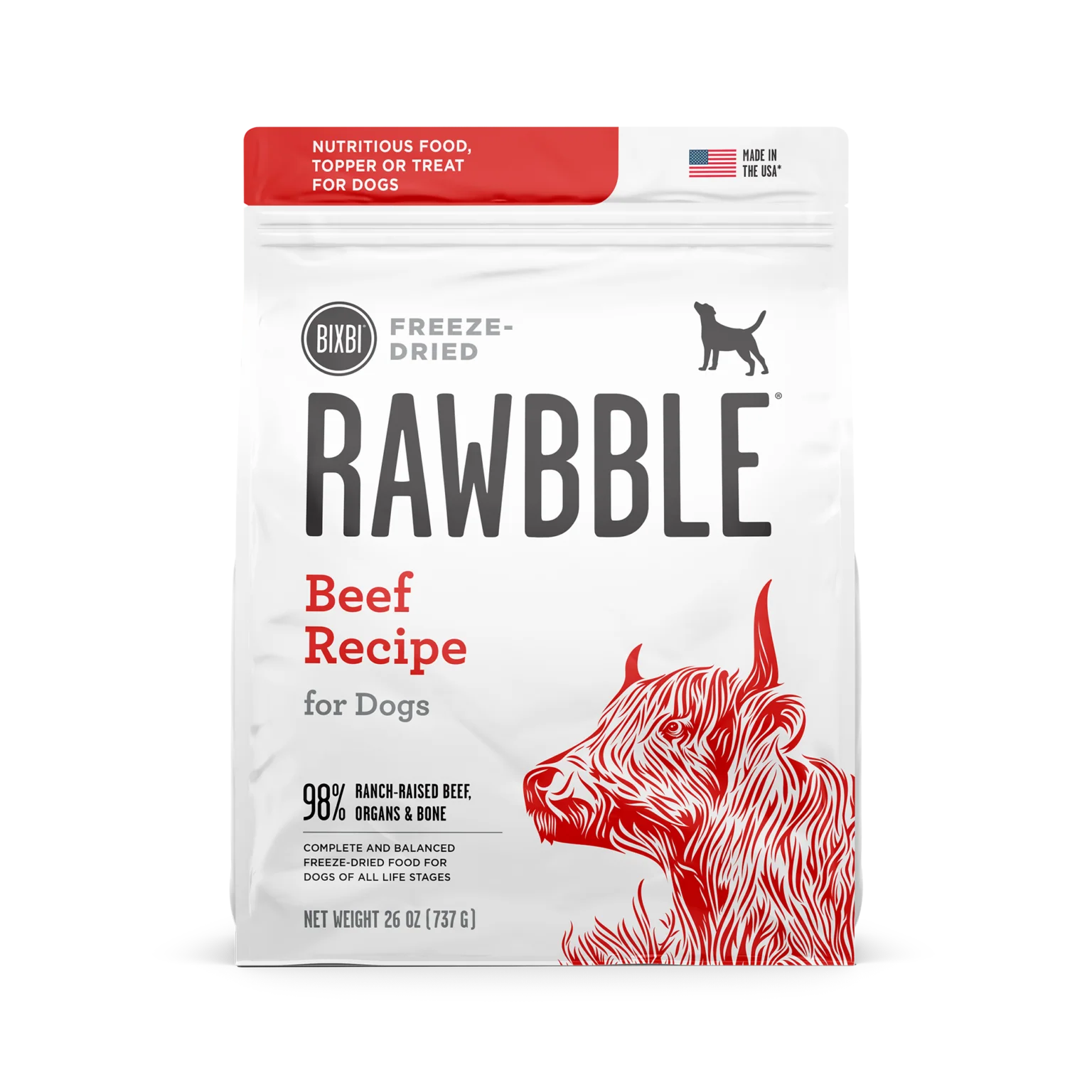 Rawbble Freeze-Dried Food for Dogs – Beef Recipe