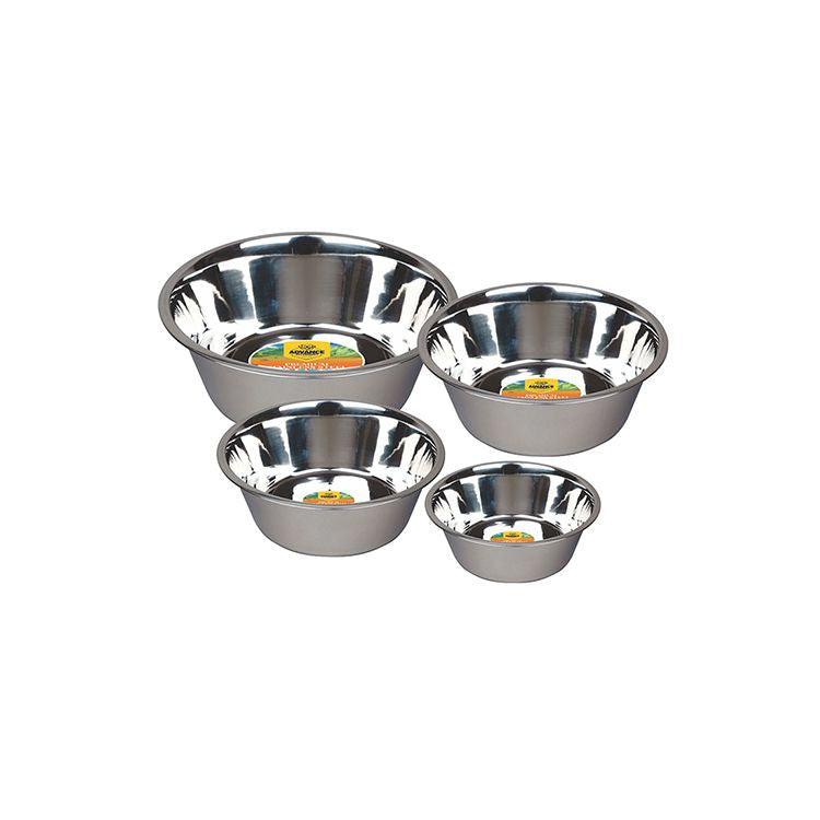 Durable Stainless Steel Pet Bowl – Embossed, Rustproof, Non-Tip Feeding Dish in Multiple Sizes for Dogs & Cats
