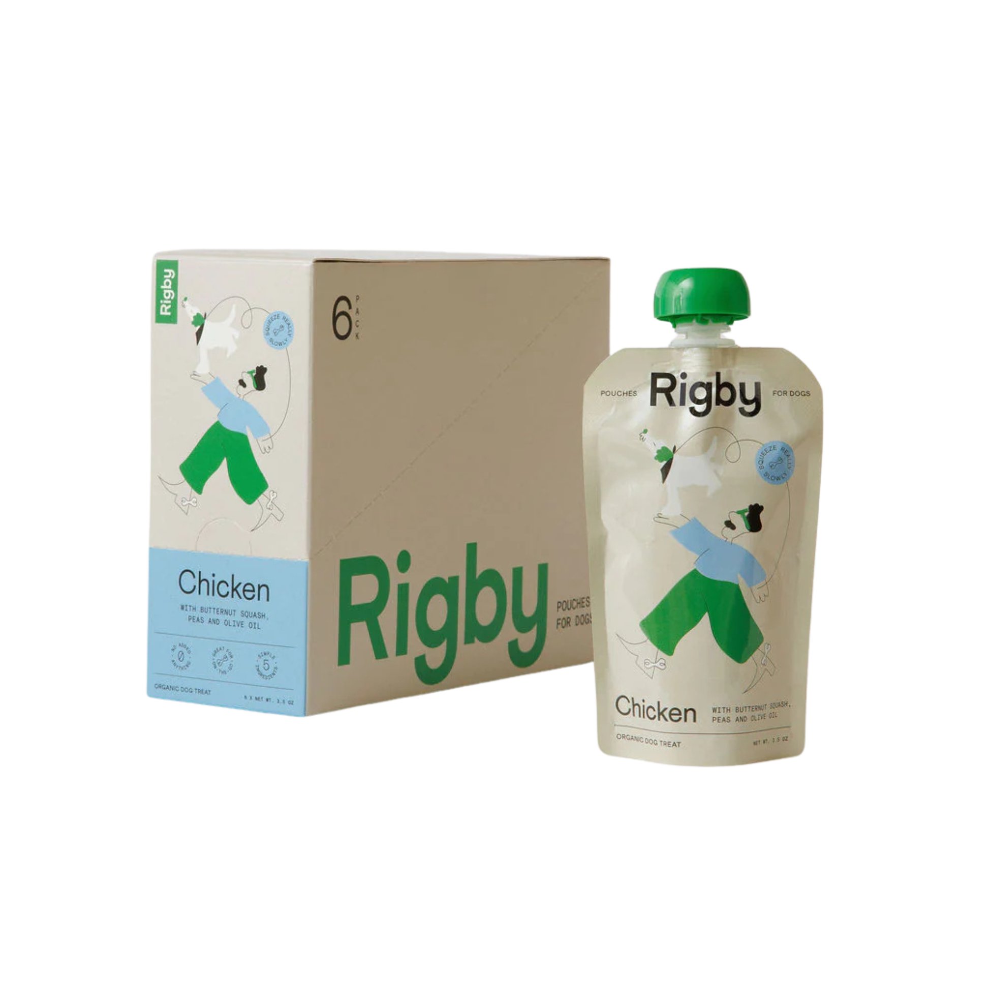 Rigby Organic Chicken with Peanut Butter, Peas, and Olive Oil Dog Treat
