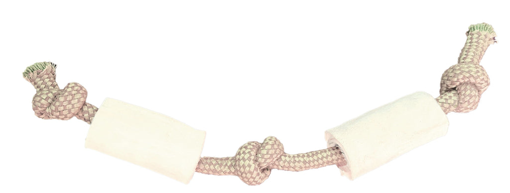Natural Rope Toy with 2 Cheek Rolls | 100% Free-Range Grass-Fed Water Buffalo Dog Treat & Chew Toy
