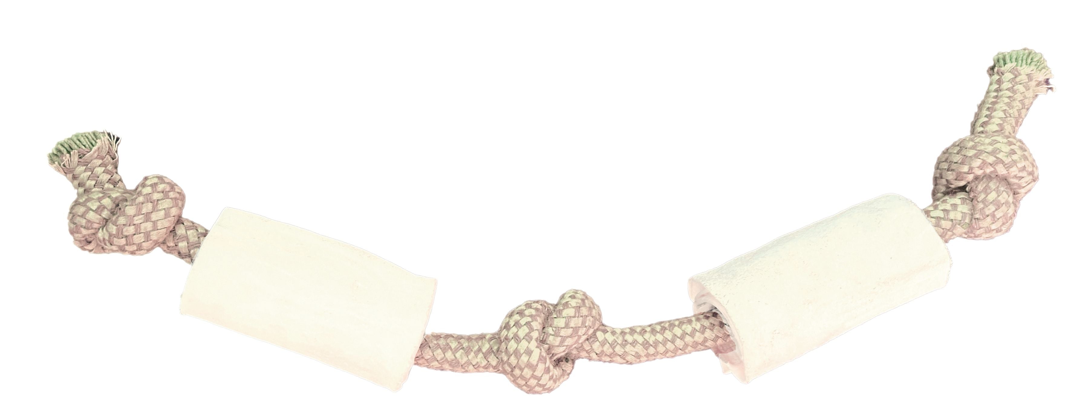 Natural Rope Toy with 2 Cheek Rolls | 100% Free-Range Grass-Fed Water Buffalo Dog Treat & Chew Toy
