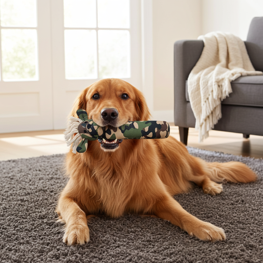 Durable Squeaky Dog Chew Toy Cotton Canvas -Sarg
