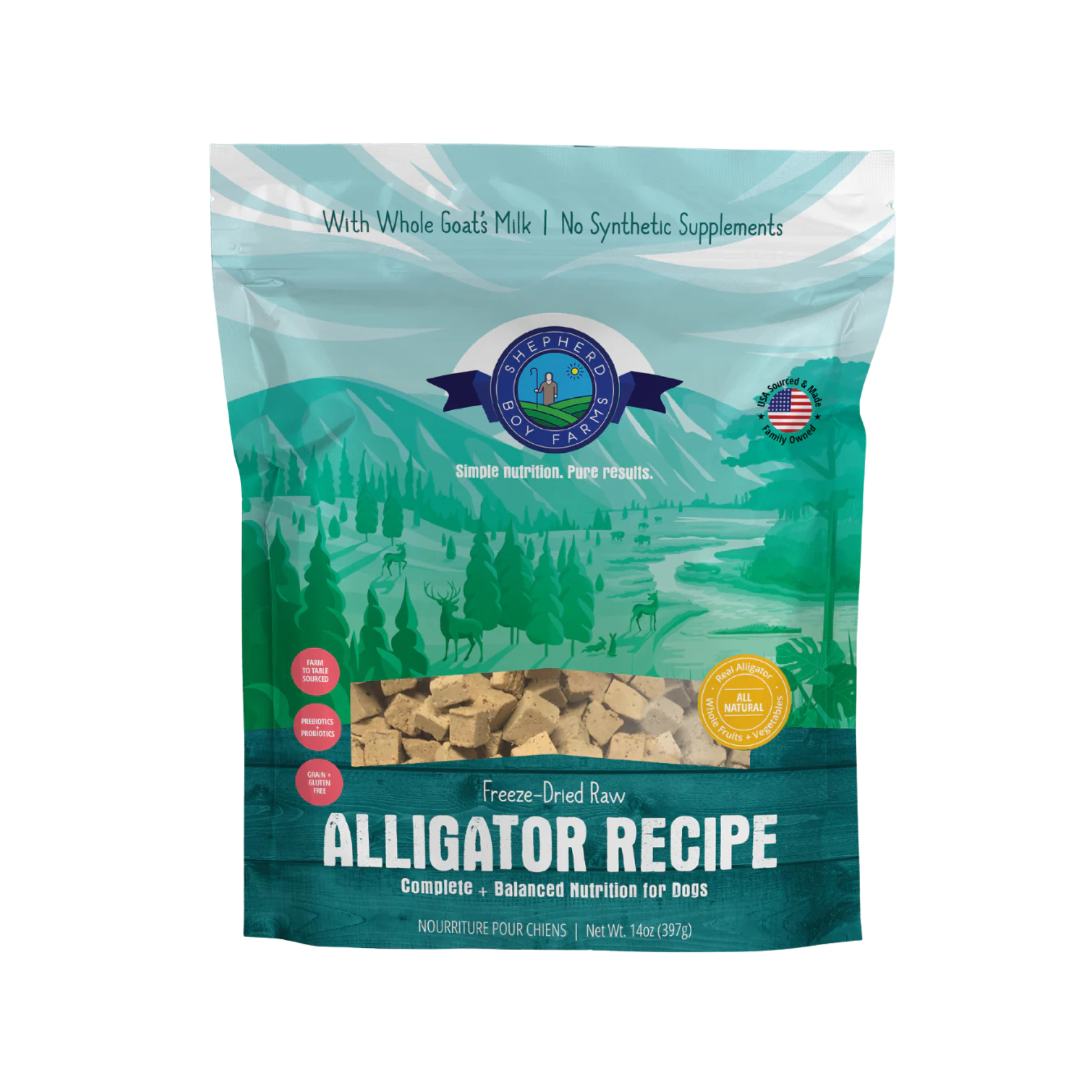 Shepherd Boy Farms Freeze-Dried Raw Alligator Recipe Dog Food