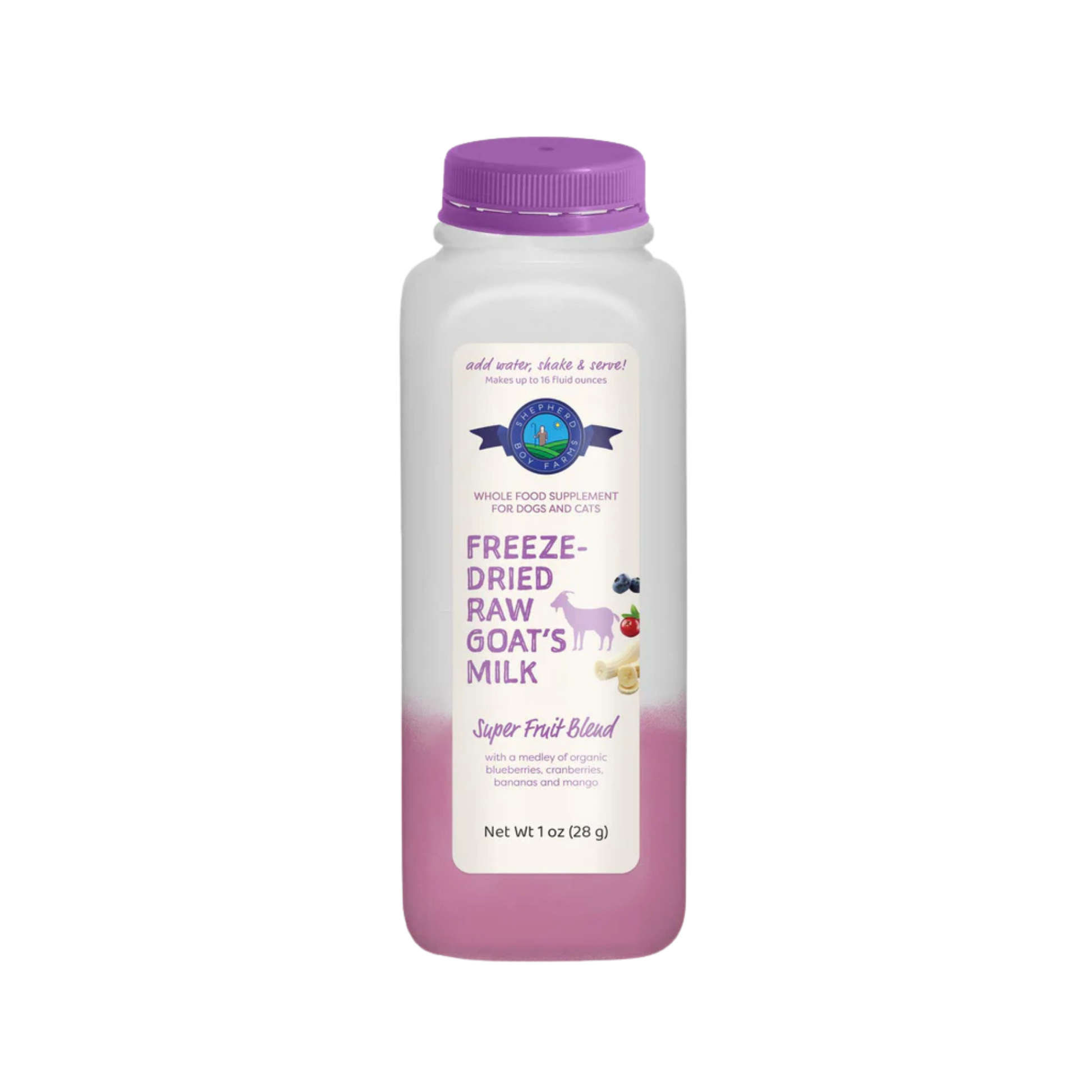 Shepherd Boy Farms Super Fruit Blend Freeze-Dried Raw Goat's Milk for Dogs & Cats
