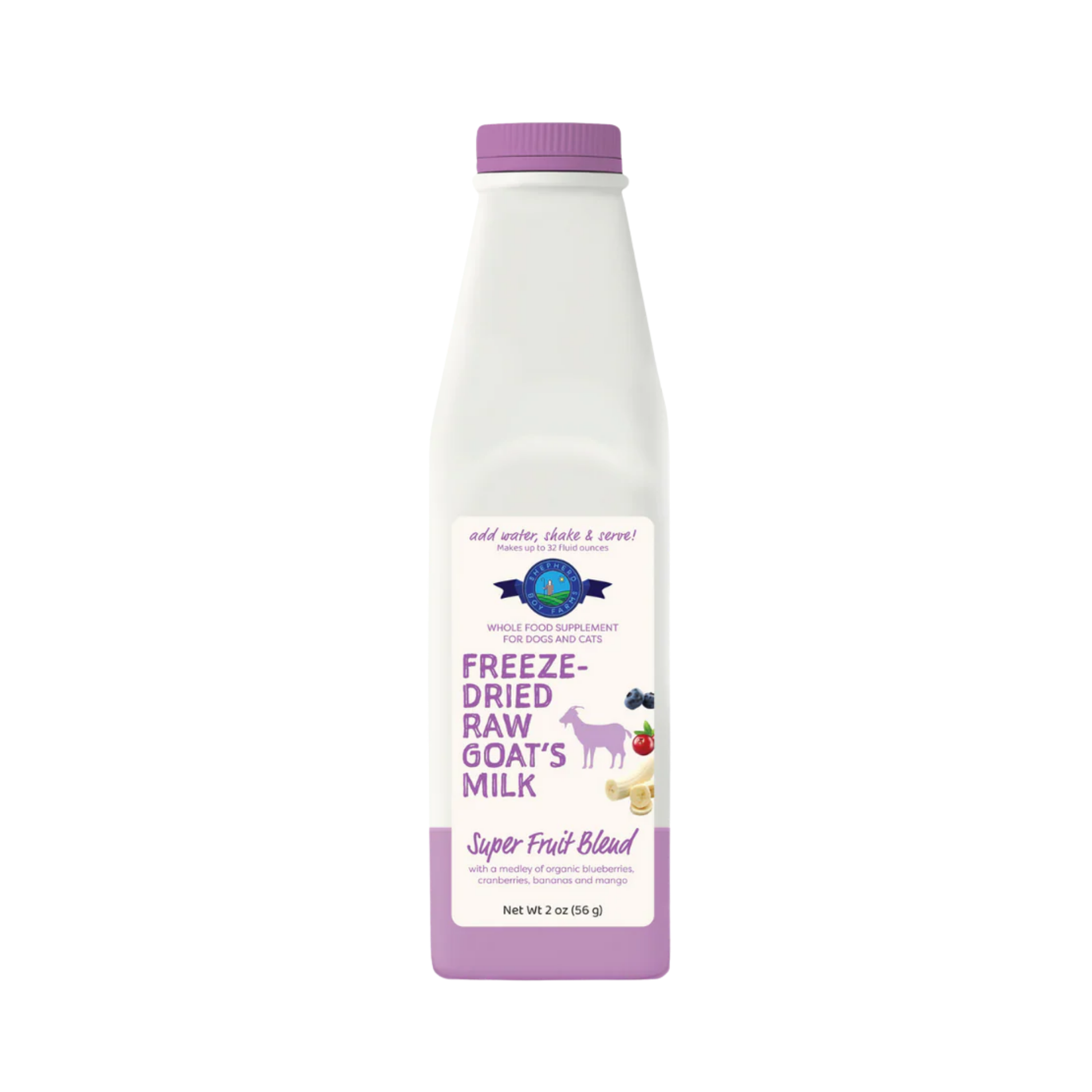 Shepherd Boy Farms Super Fruit Blend Freeze-Dried Raw Goat's Milk for Dogs & Cats