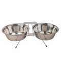 Durable Steel Double Dog Bowl – Vet Recommended Feeder, Rust-Resistant, Food-Safe, ½ Pint to 3 Quart Sizes