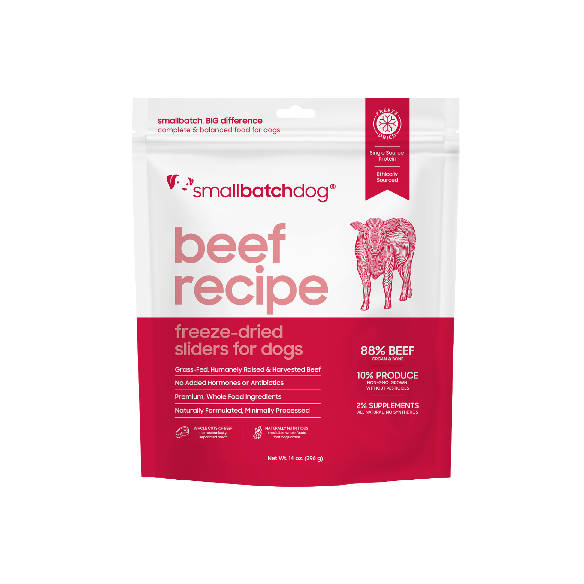 Smallbatch Freeze-Dried Beef Sliders for Dogs