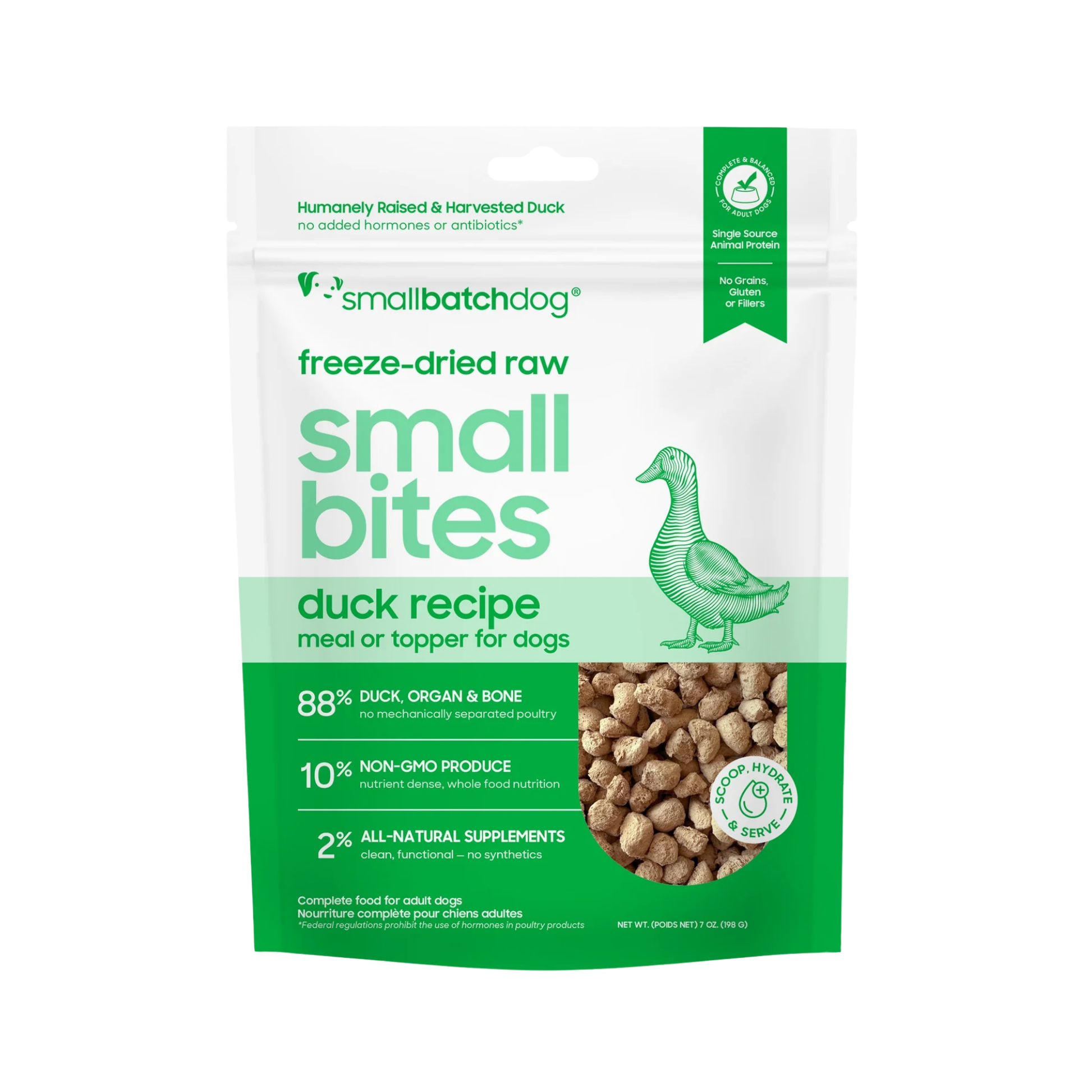 Smallbatch Freeze-Dried Raw Duck Recipe Small Bites