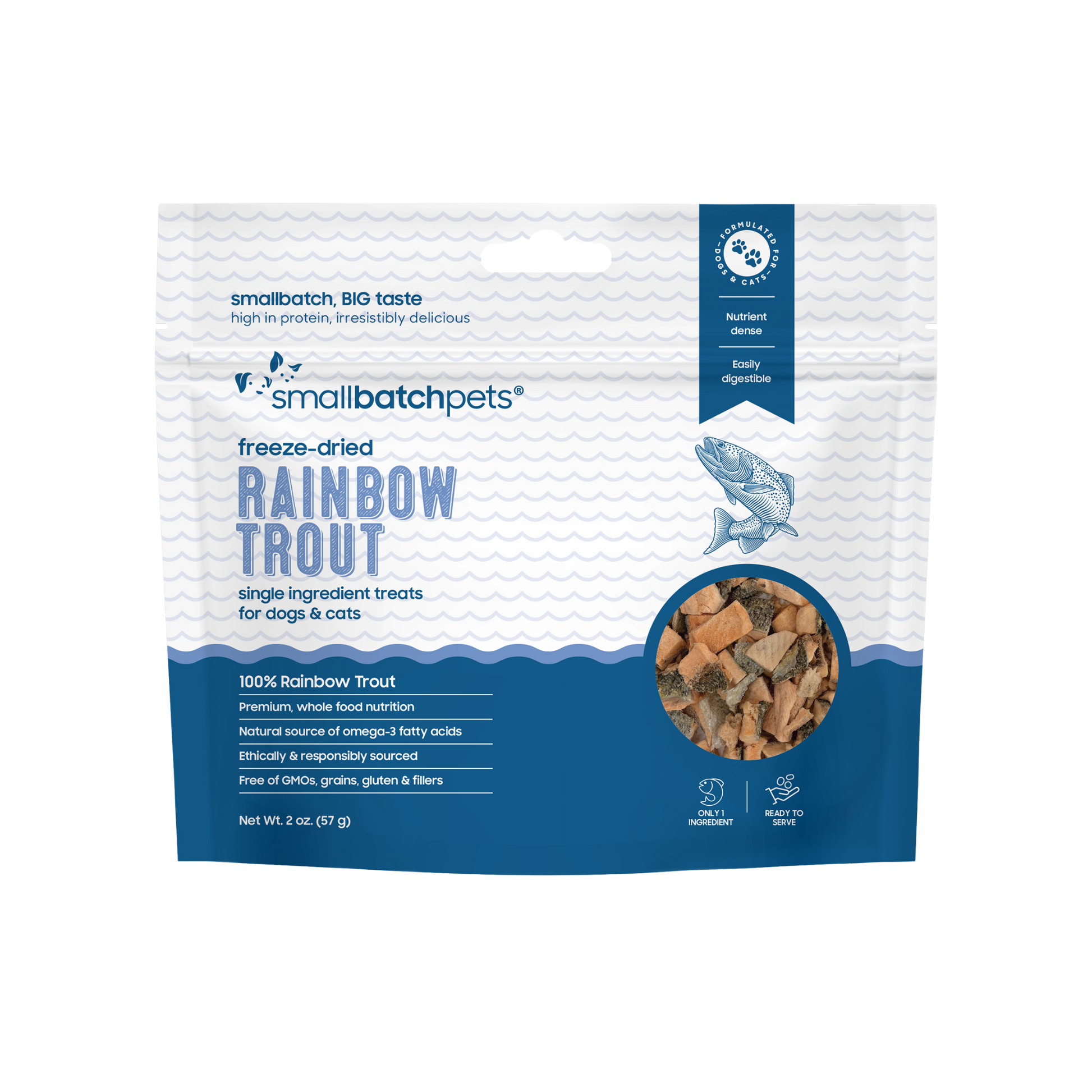 Smallbatch Freeze Dried Rainbow Trout for Dogs & Cats