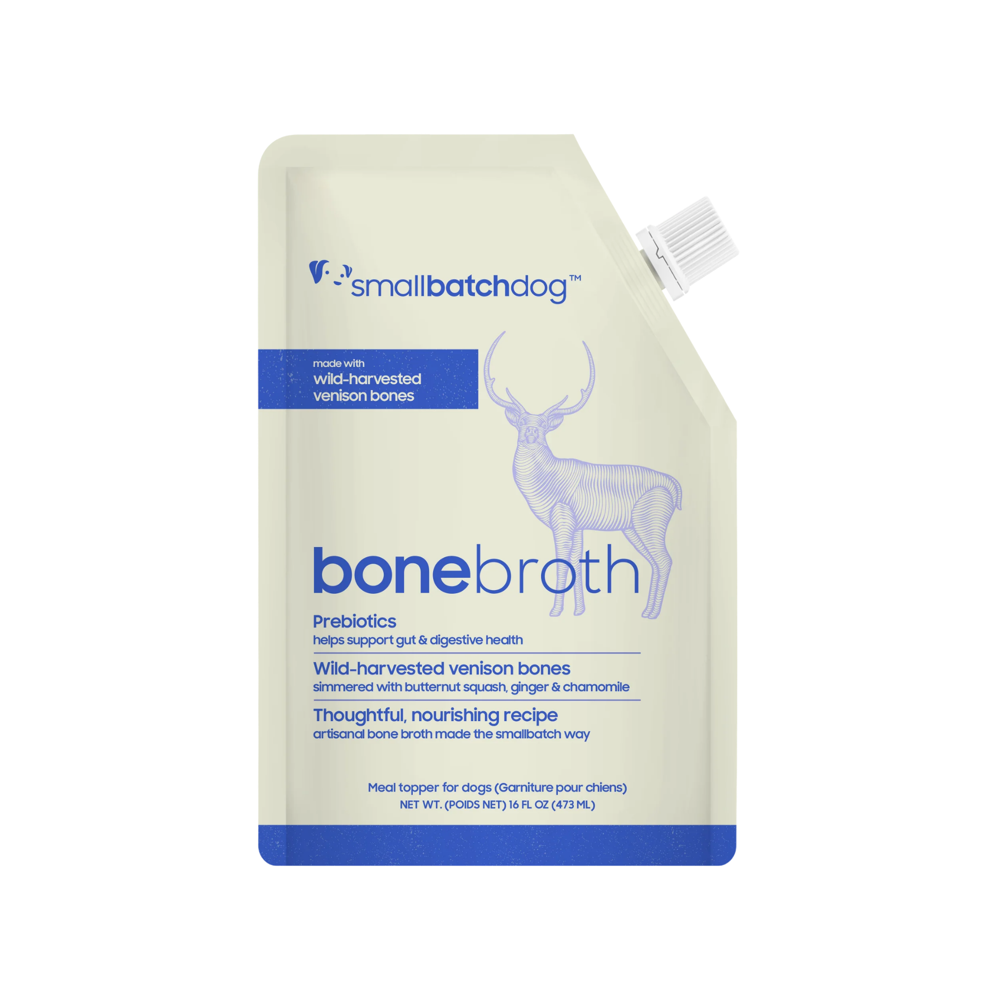 Smallbatch Frozen Wild-Caught Venison Bone Broth for Dogs & Cats