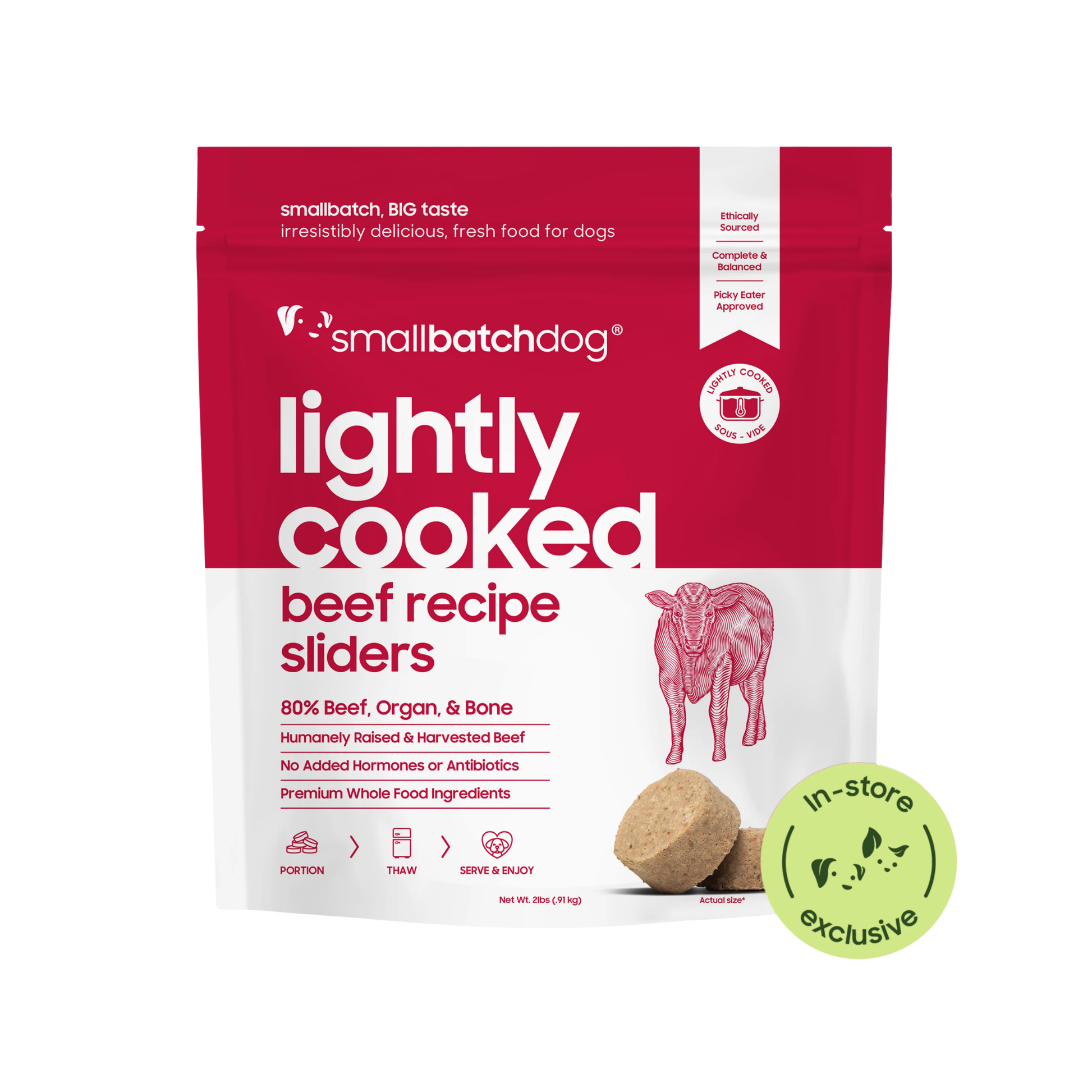 Smallbatch Lightly Cooked Beef Sliders for Dogs