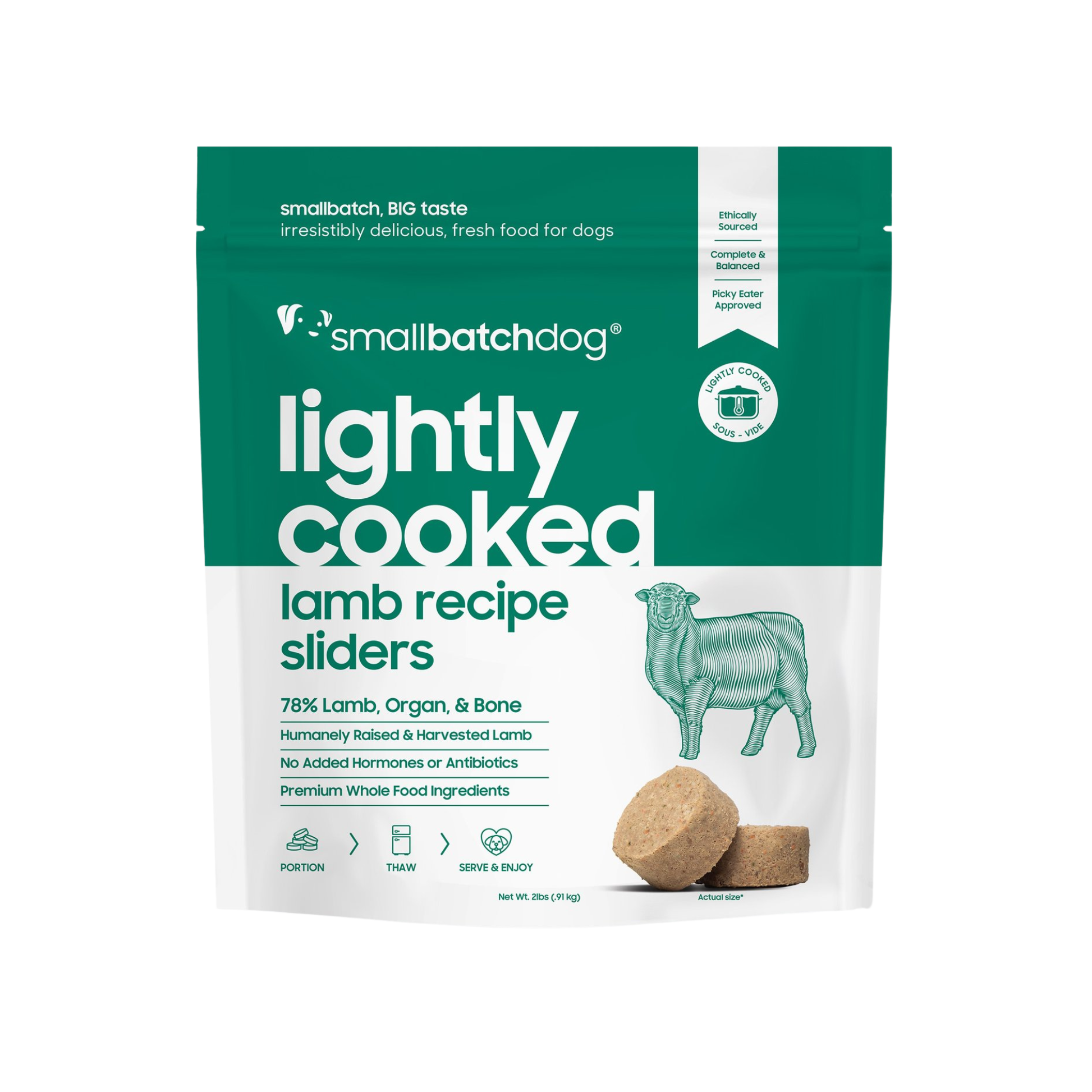 Smallbatch Lightly Cooked Lamb Recipe Sliders for Dogs