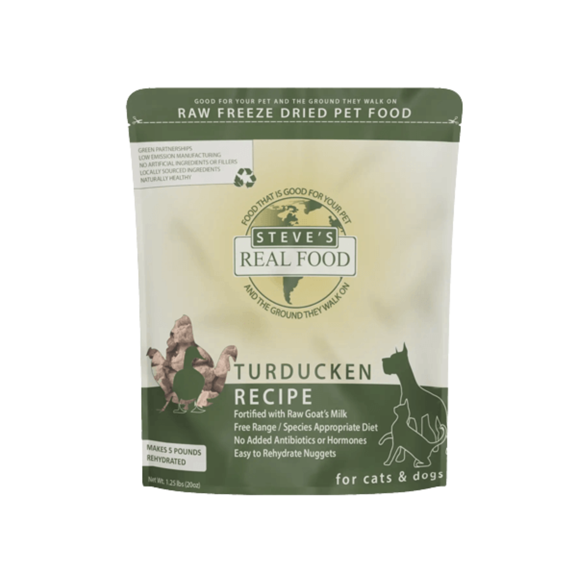 Steve's Real Food Freeze-Dried Turducken Recipe Nuggets for Dogs & Cats