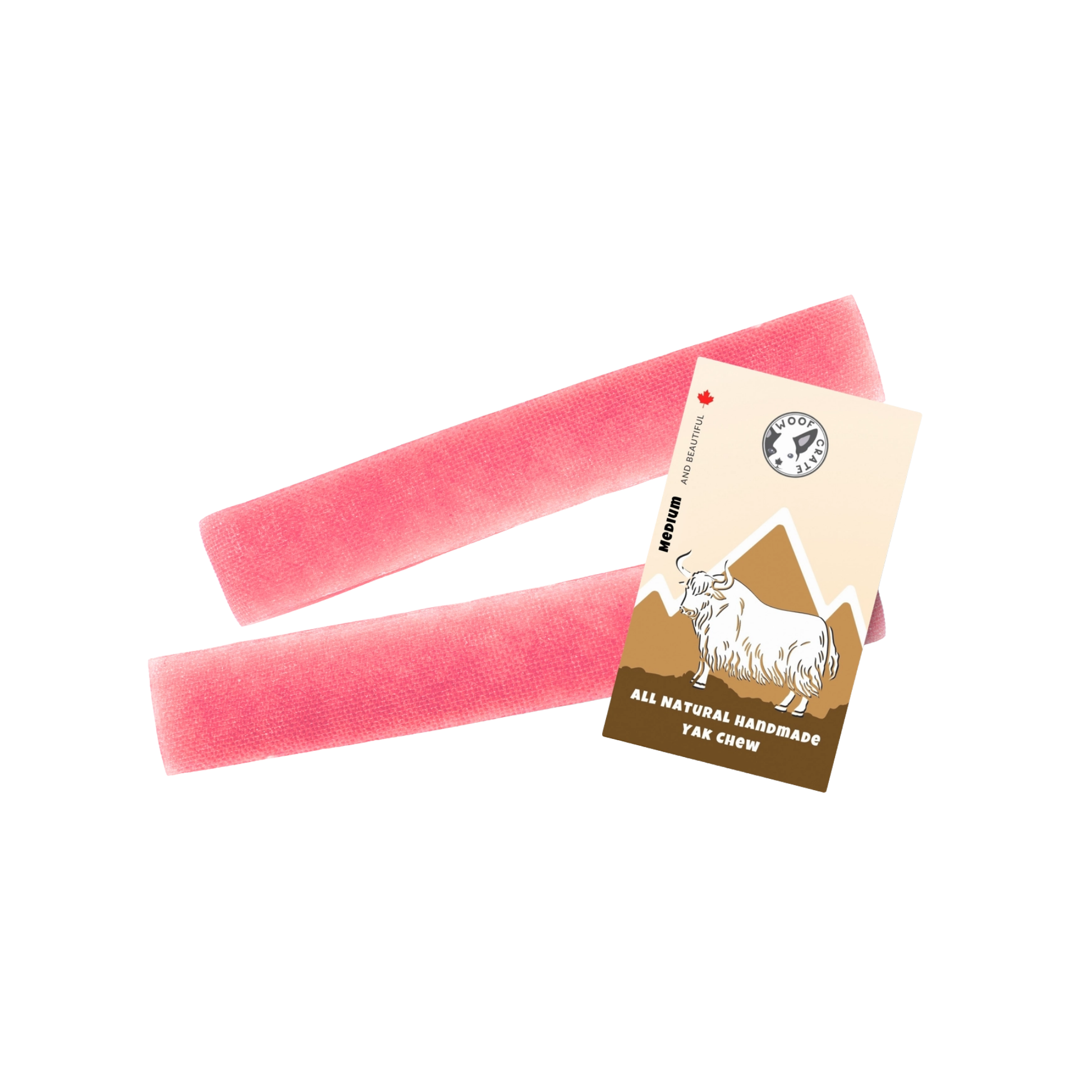 Woof Crate Medium Strawberry Himalayan Yak Chew