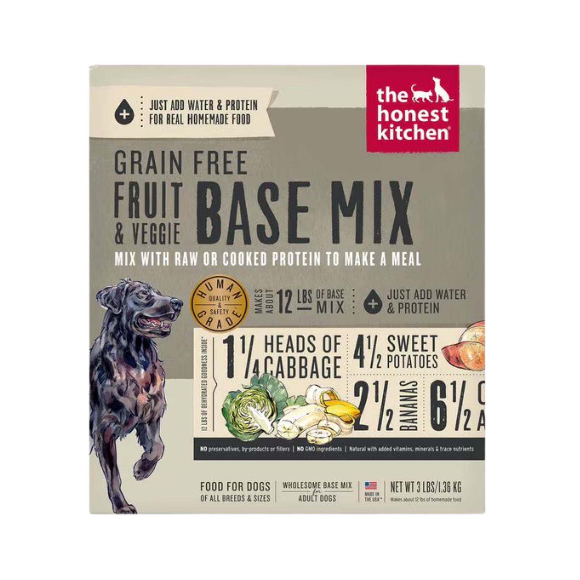 The Honest Kitchen Dehydrated Grain Free Fruit & Veggie Base Mix Dog Food