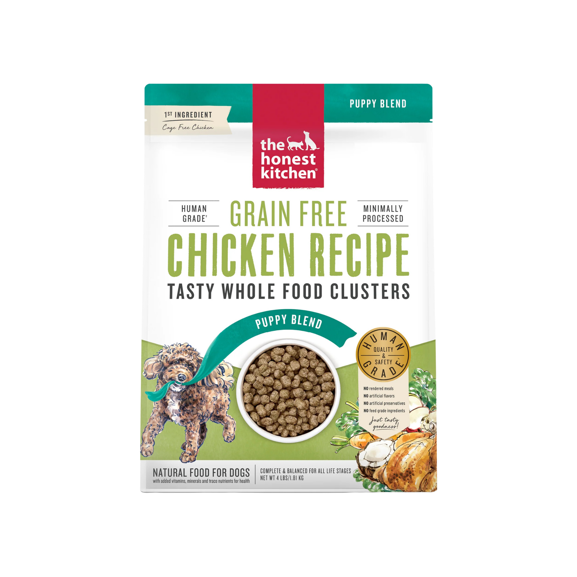 The Honest Kitchen Grain Free Chicken Clusters for Puppies Dry Dog Food