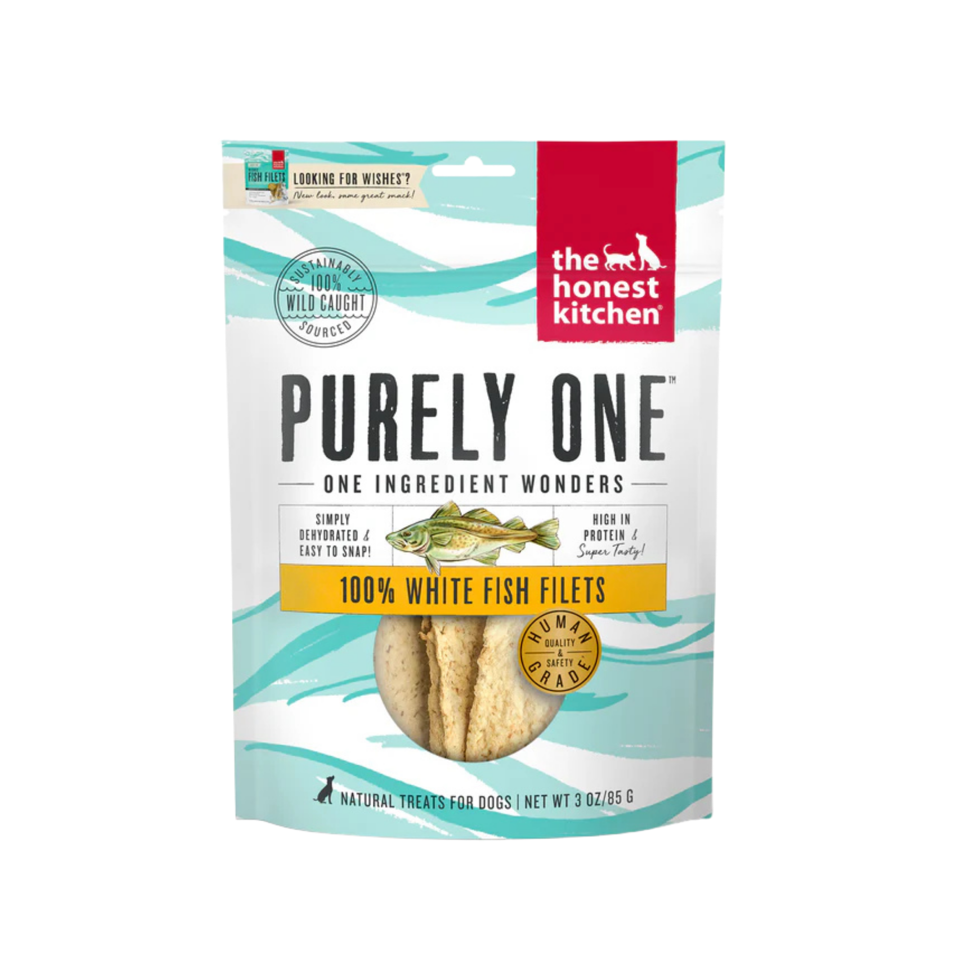 The Honest Kitchen Purely One: 100% White Fish Filets Dog Treats