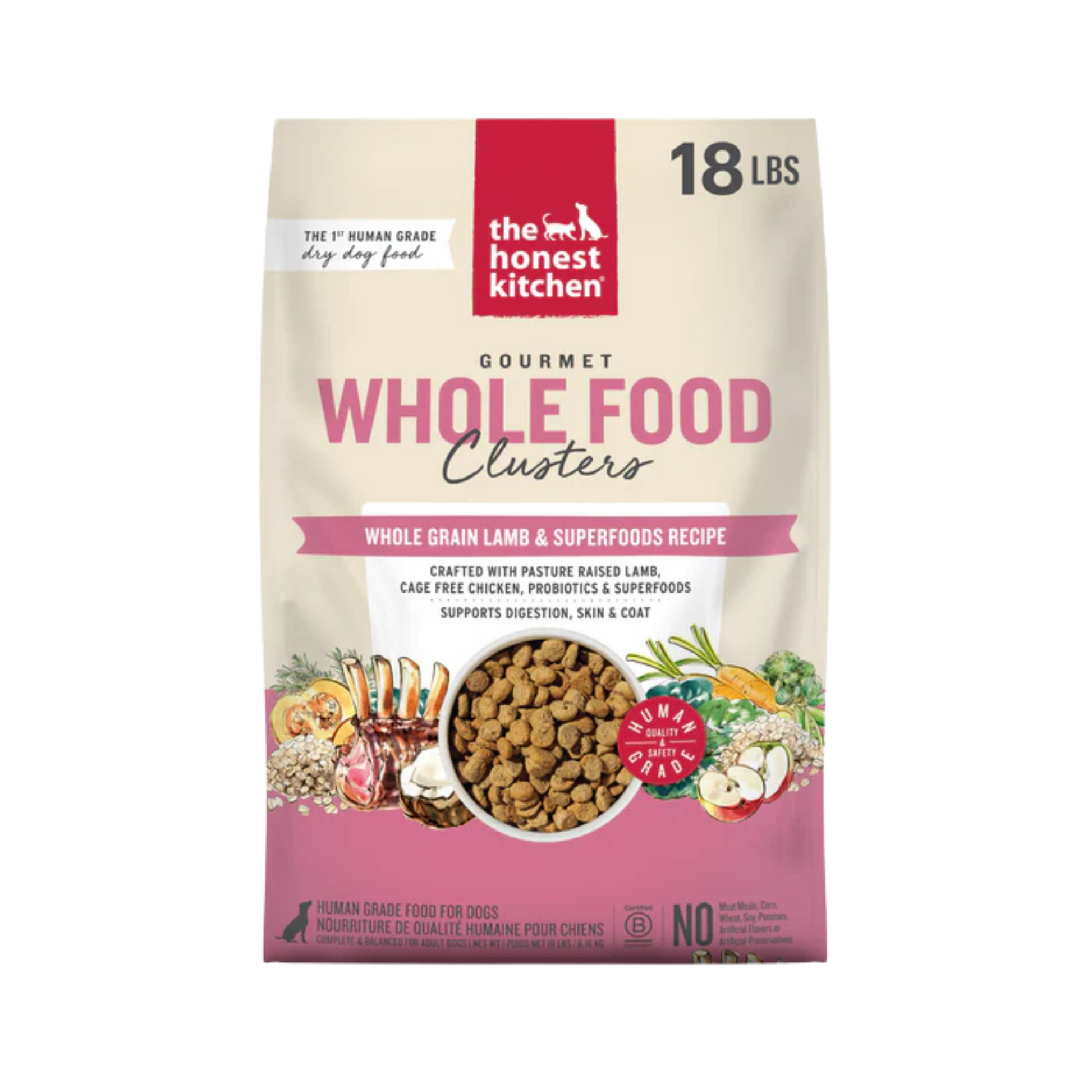 The Honest Kitchen Whole Grain Lamb Clusters Dry Dog Food