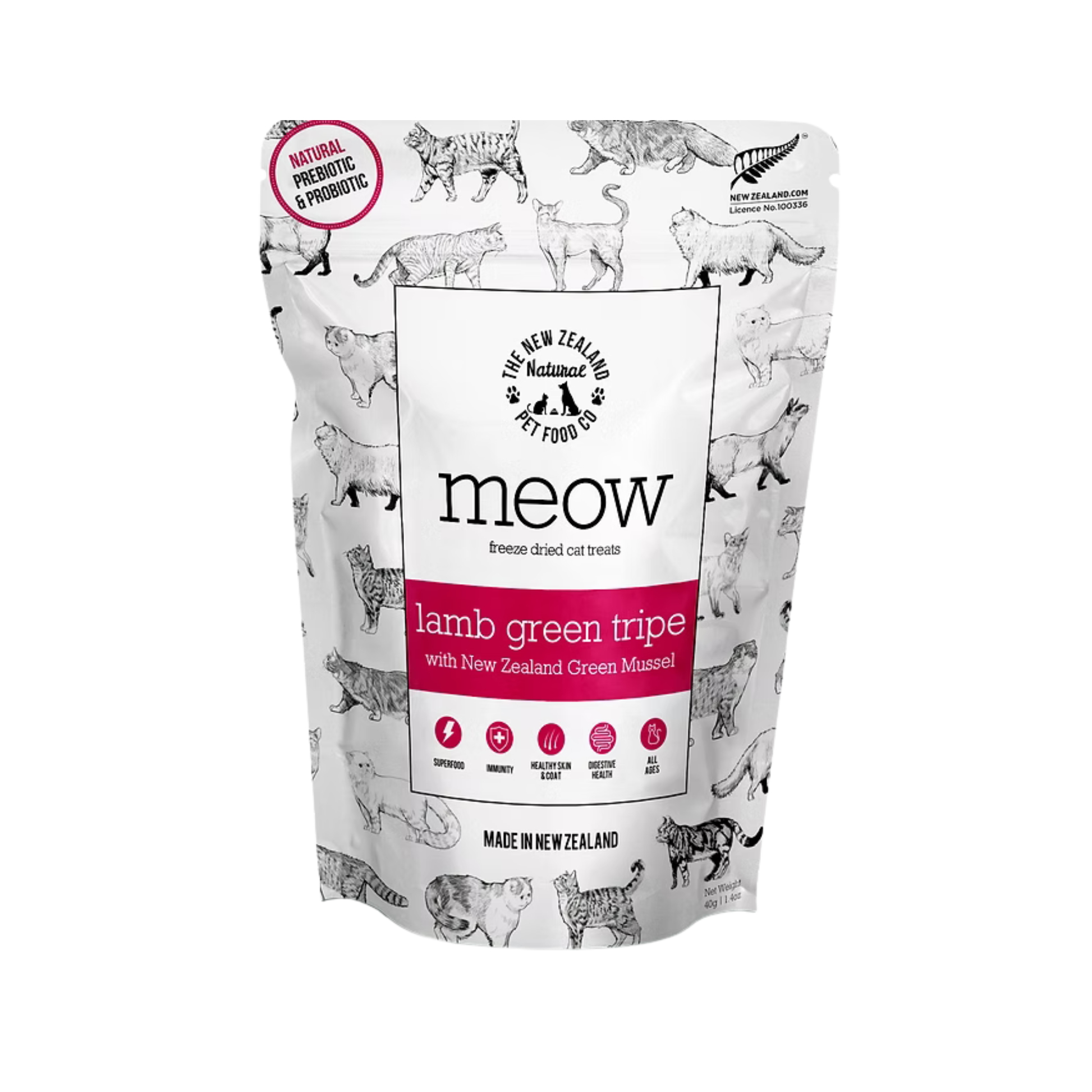 The New Zealand Natural Pet Food Co. Woof Freeze-Dried Lamb Green Tripe for Cats