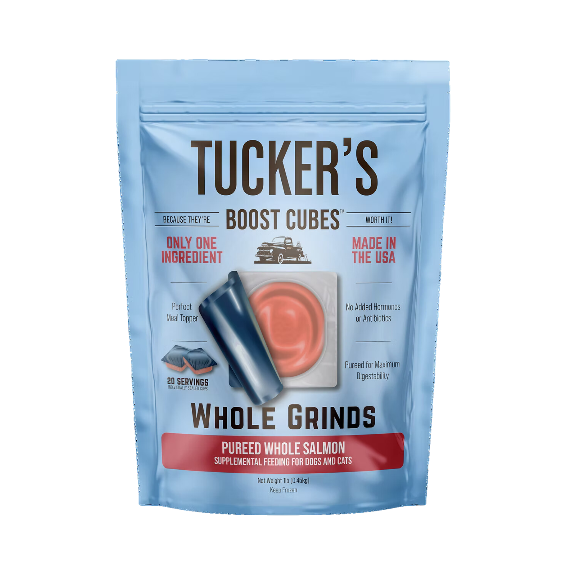 Tucker's Boost Cubes Whole Grinds Pureed Whole Salmon for Dogs & Cats