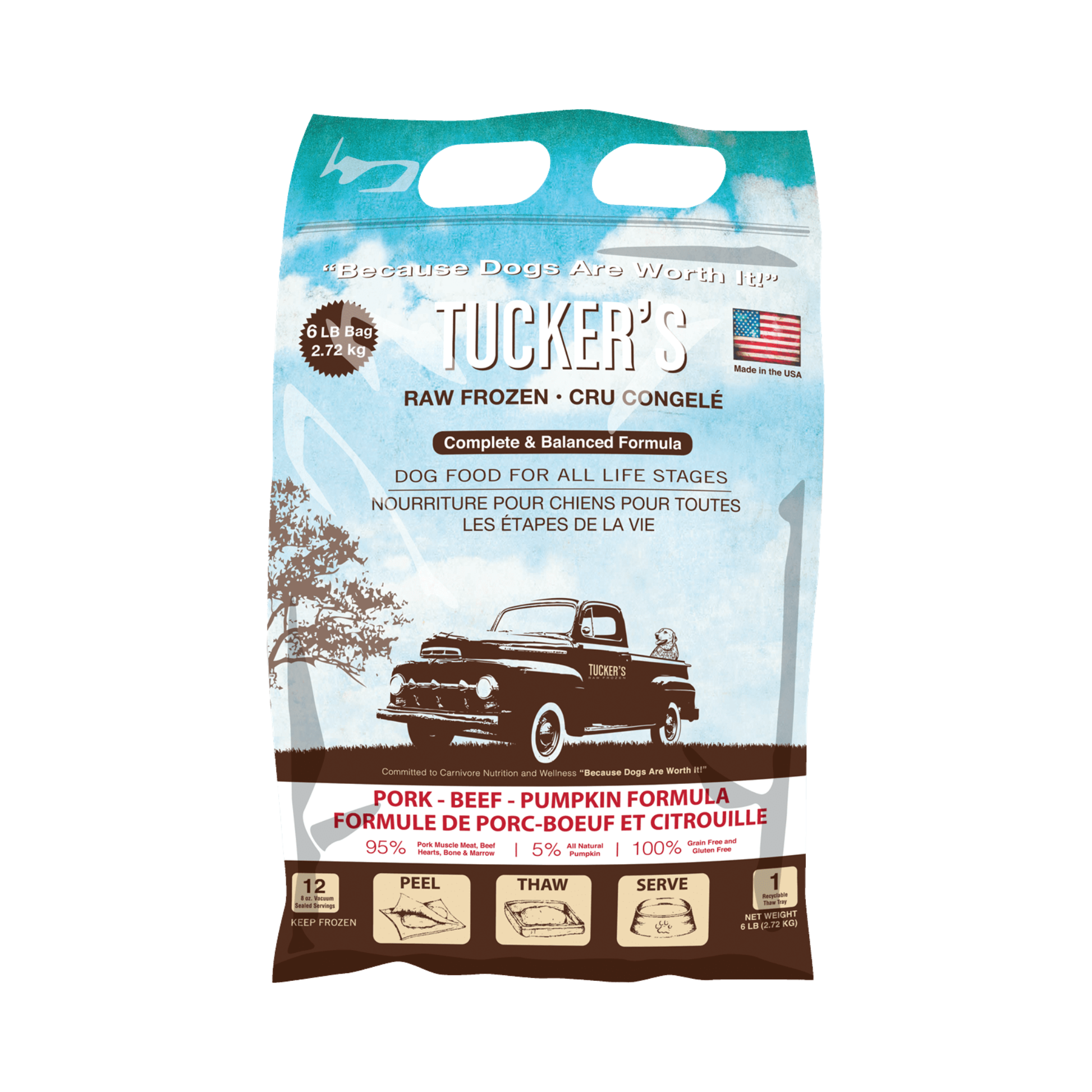 Tuckers Raw Pork, Beef & Pumpkin Frozen Dog Food