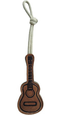 Durable Leather & Wool Dog Toy Guitar with Rope – Tough Chew Toy for All Breeds, Tug of War, Eco-Friendly