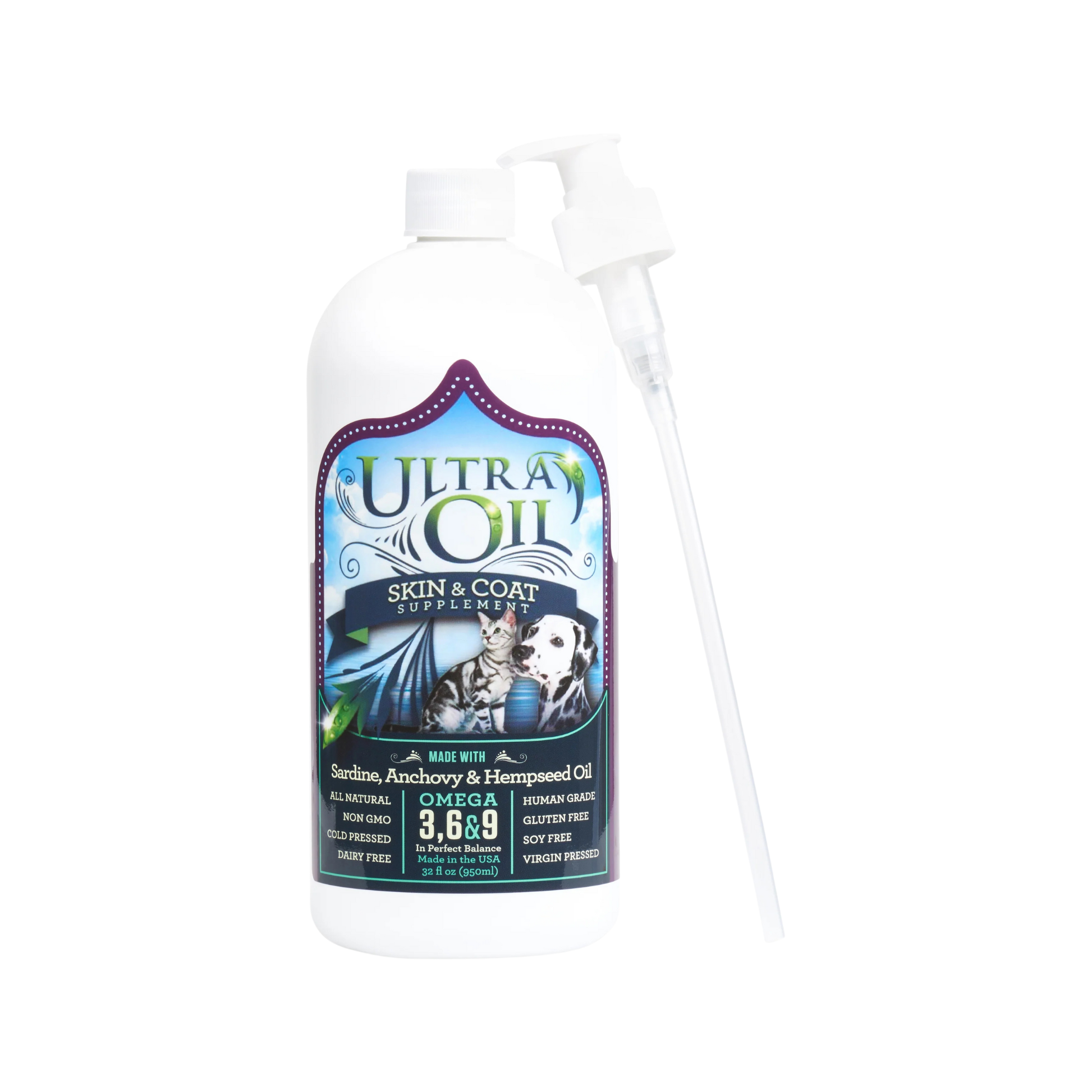 Ultra Oil Skin and Coat Supplement For Dogs and Cats